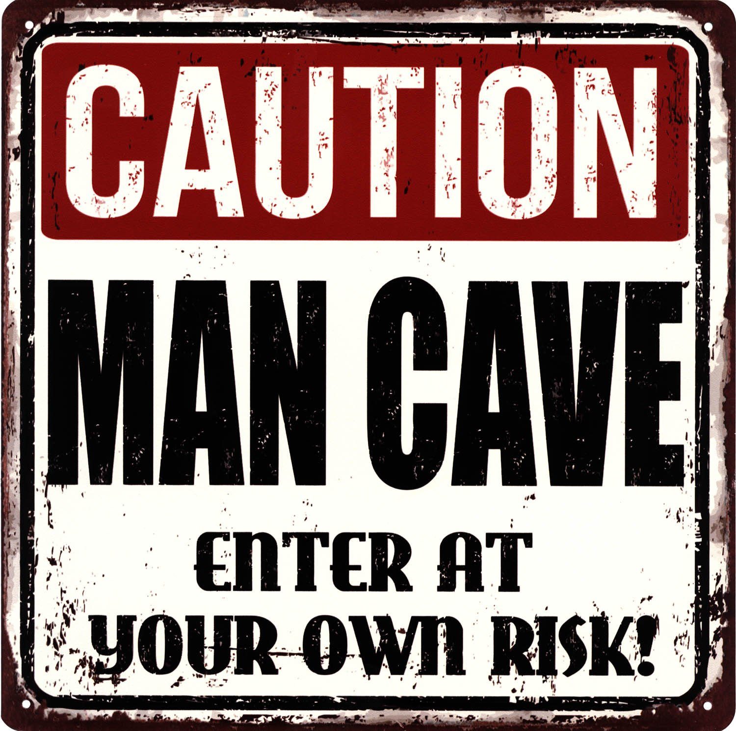 Metallschild Blechschild Caution Man Cave