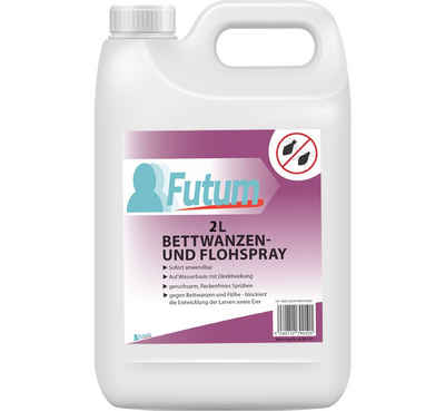 FUTUM Insektenspray Anti-Bettwanzen-Spray Floh-Mittel Ungeziefer-Spray, 2 l, auf Wasserbasis, geruchsarm, brennt / ätzt nicht, mit Langzeitwirkung