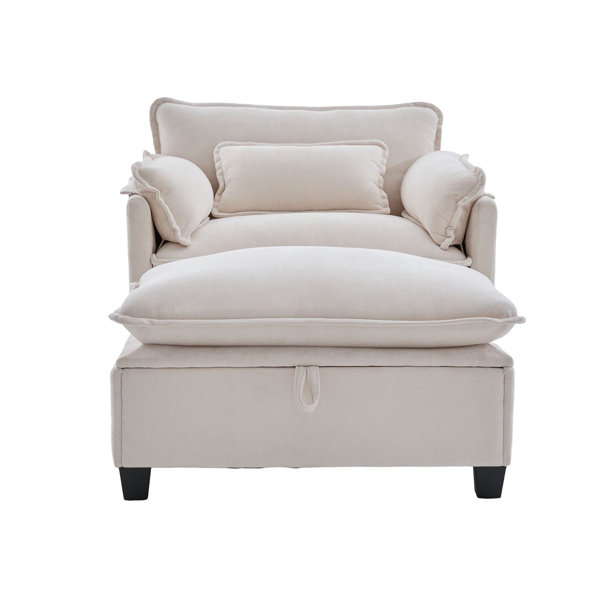 LVHOM XXL-Sessel Großer Samtsessel Set mit Stauhocker/Ottomane & Seitentasc günstig online kaufen