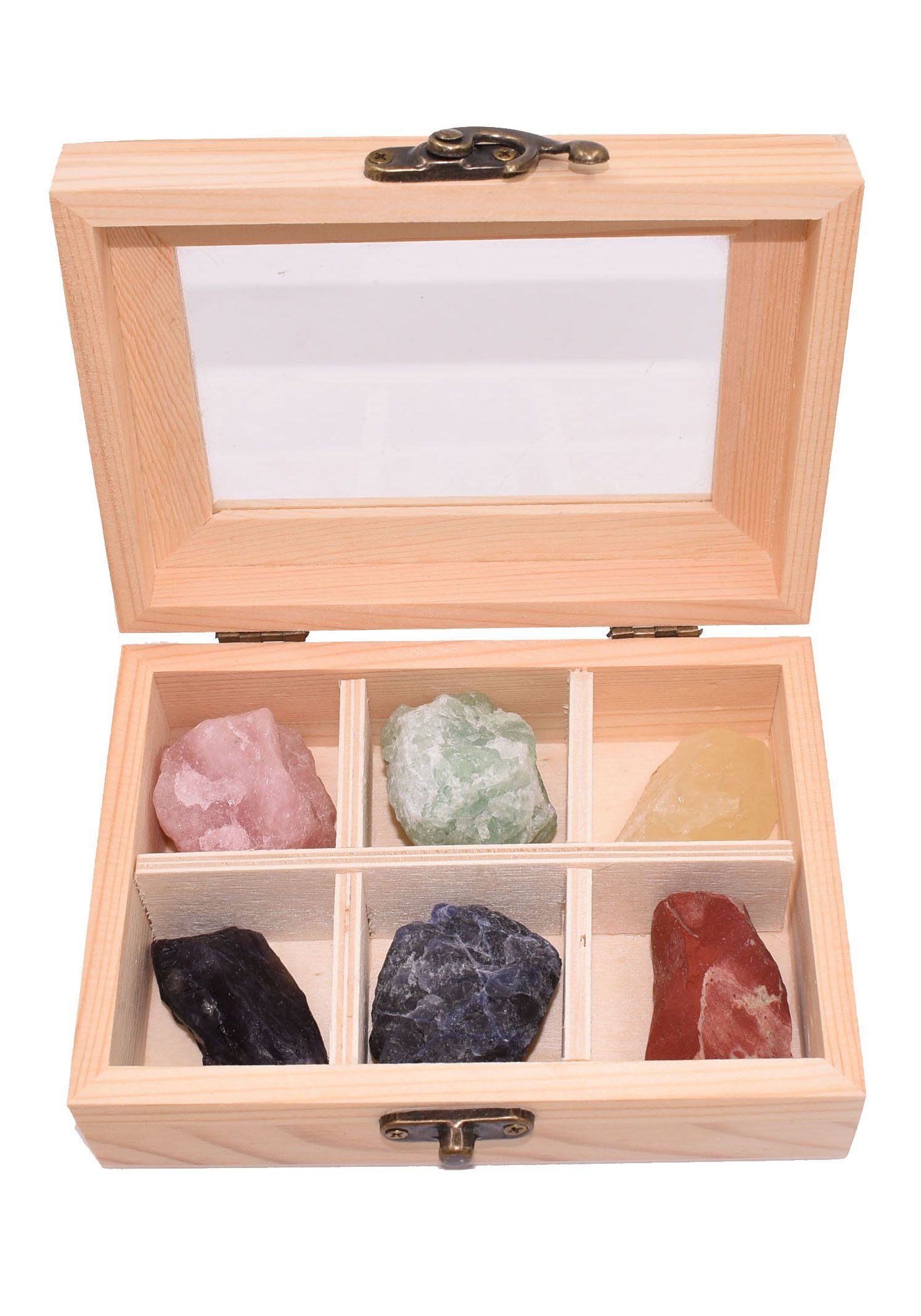 Firetti Edelstein Ювелирные изделия Geschenk, Wassersteine Box, (Set, 7-St), Sodalith, Aventurin, Rosenquarz, roter Jaspis, Amethyst, Bergkristall