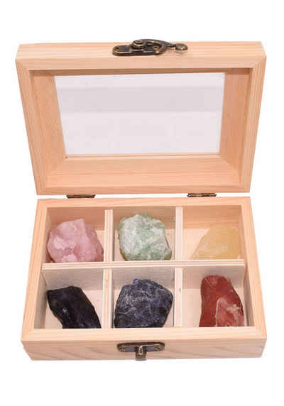 Firetti Edelstein Wassersteine Box, (Set, 7-St), Sodalith, Aventurin, Rosenquarz, roter Jaspis, Amethyst, Bergkristall