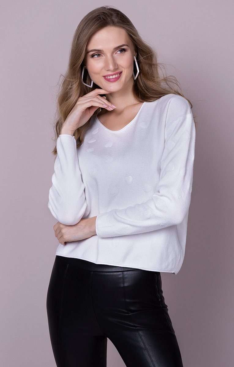 Passioni Strickpullover mit paillettenbestickten Herzen günstig online kaufen