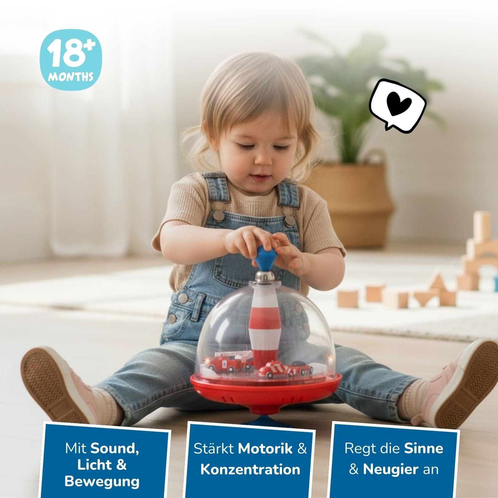 alldoro Brummkreisel Feuerwehr-Panoramakreisel mit Sound und Licht für Kind günstig online kaufen