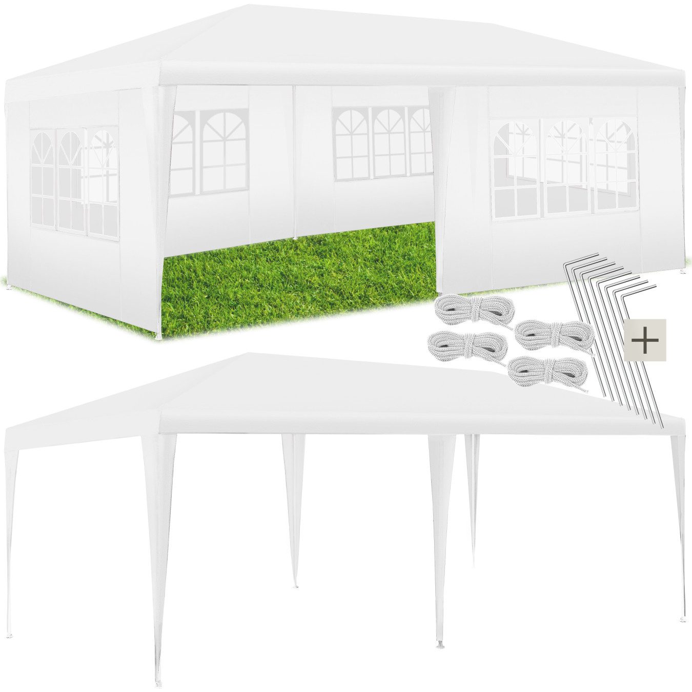tectake Pavillon Novara, mit 5 Seitenteilen, günstig online kaufen