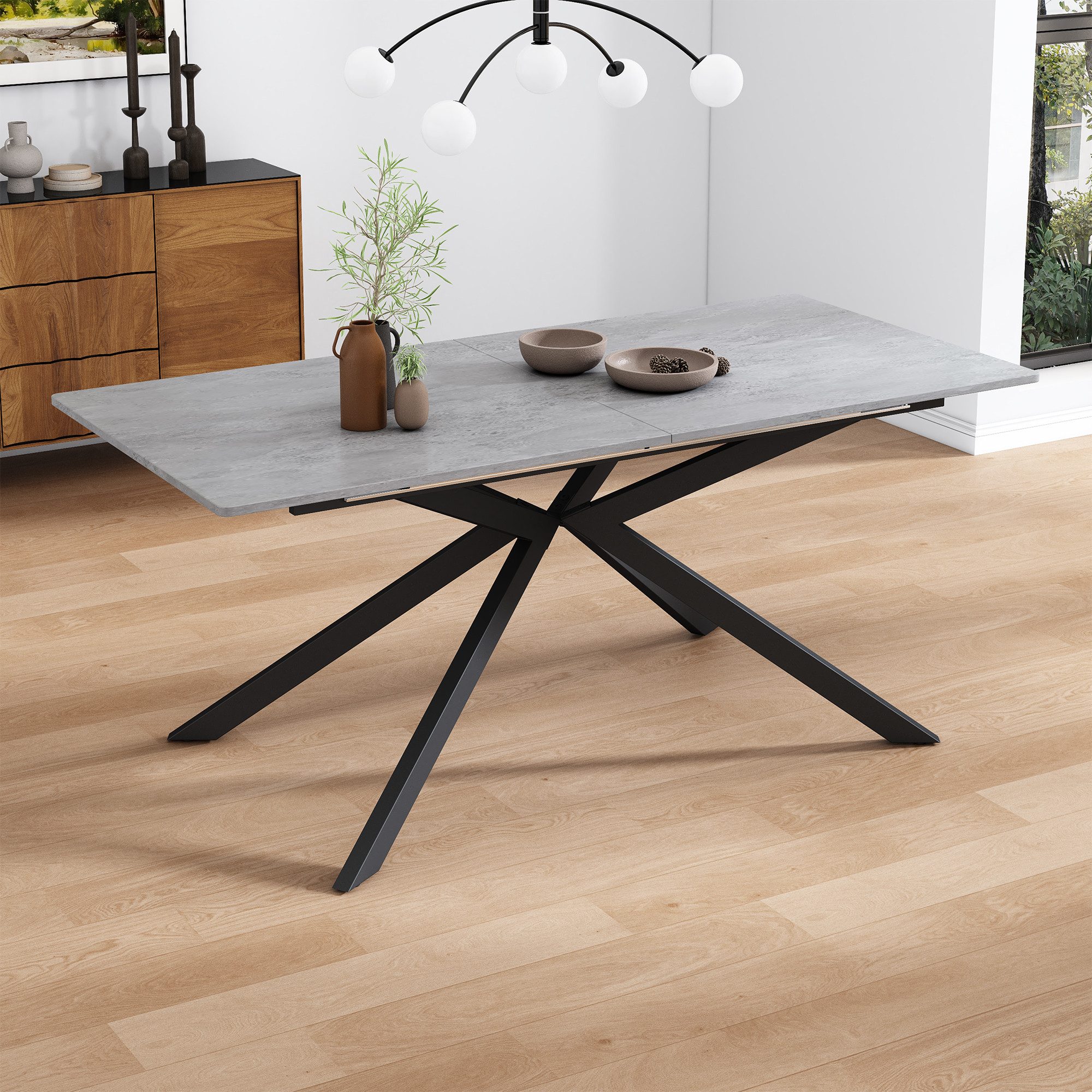 Flieks Esstisch (erweiterbare Tischplatte 150-180x70x75,5 cm, 1-St., 1 Tisch), ausziehbar Küchentisch rechteckig Schreibtisch Arbeitstisch