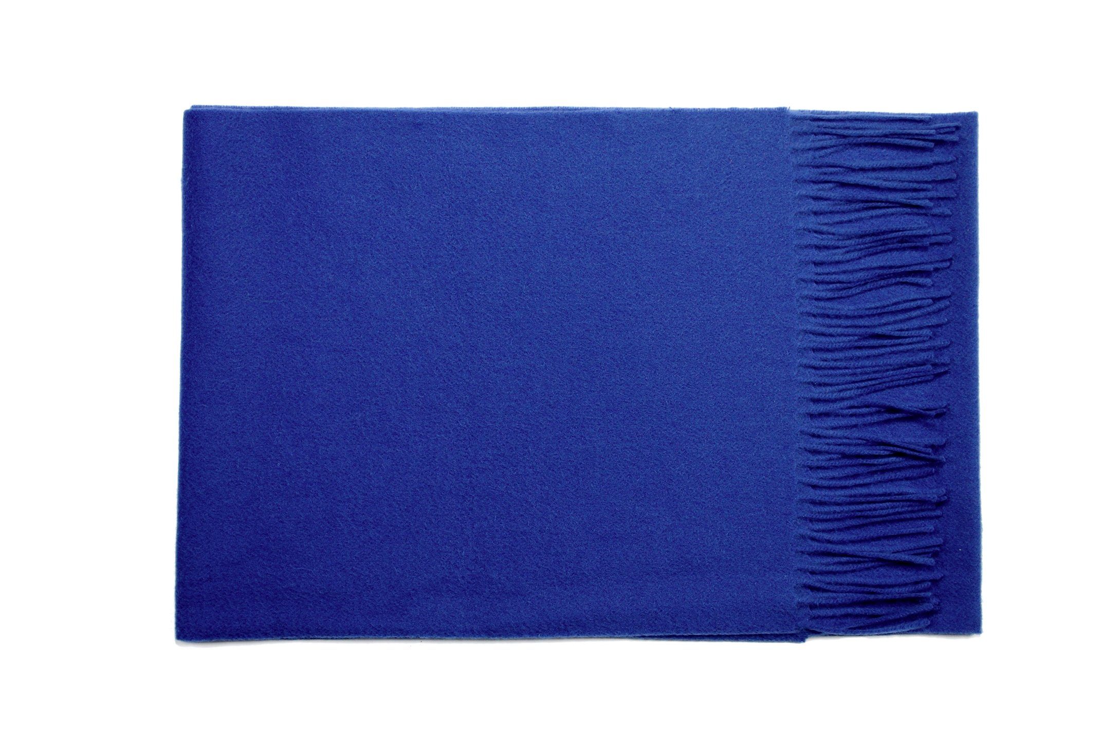Fransen, x (Stück, MayTree 30cm, 180 Kaschmirschal Jeansblau, 100% Kaschmir mit einfarbig 1-St), Unisex,