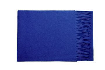 MayTree Kaschmirschal Unisex, 180 x 30cm, mit Fransen, einfarbig Jeansblau, (Stück, 1-St), 100% Kaschmir