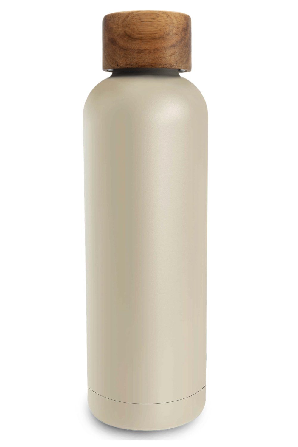 TRENDY AND NEW Trinkflasche T&N Edelstahl Trinkflasche 500ml - Wood Edition, Thermosflasche 500 ml für Büro, auslaufsichere, robuste, isolierte Wasserflasche 0,5l für Kohlensäure, Thermoskanne 500ml für unterwegs, Isolierflasche für Tee & Kaffee, hält 14h HEISS 29h EISKALT, Flasche für Sprudel-Wasser