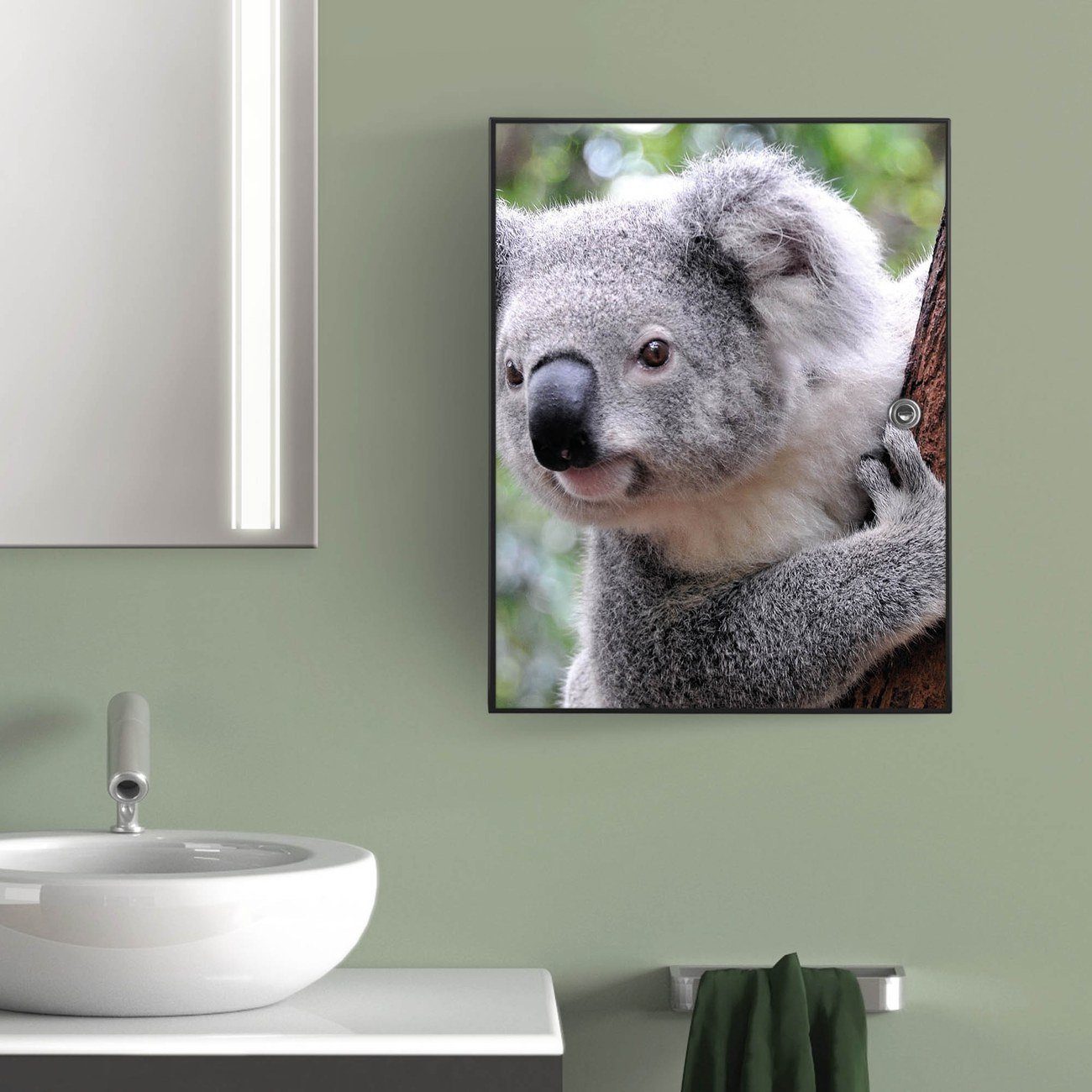 banjado Medizinschrank Stahl Koala 2 (abschließbar, x 3 schwarz große 46 und 35 Fächer) kleine 15cm x