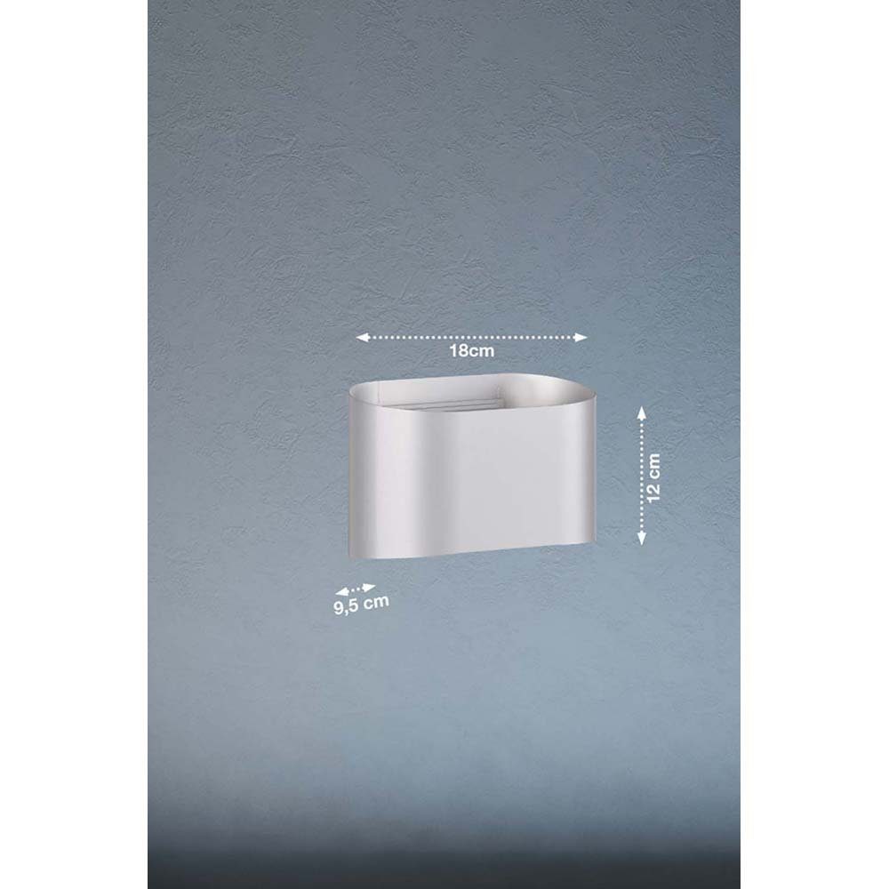 Wandleuchte, Außenleuchte LED Silber Wandleuchte H Wandspot cm Gartenlampe etc-shop 12 IP44
