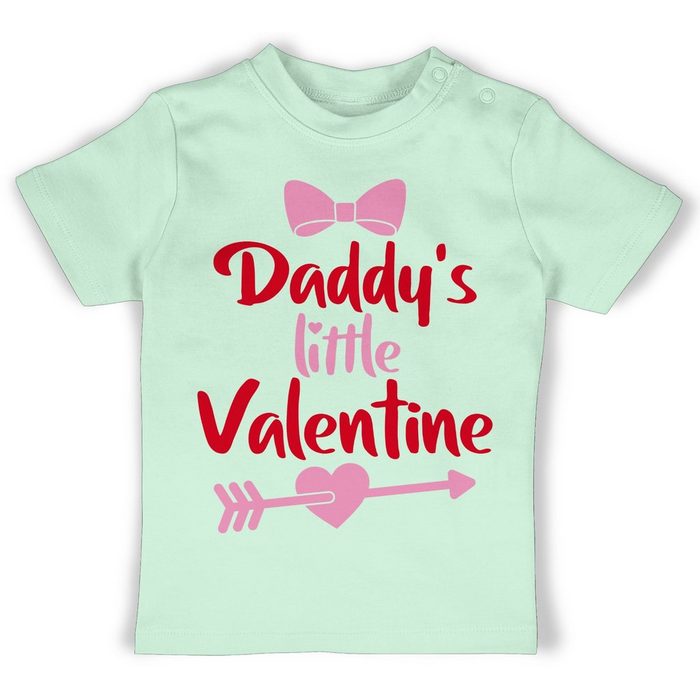Shirtracer T-Shirt Daddys little Valentine Day - Valentinstag Papa Vater Vati Dad Papi - Valentinstag Geschenk Baby - Baby T-Shirt kurzarm shirt baby vater - daddys little valentine