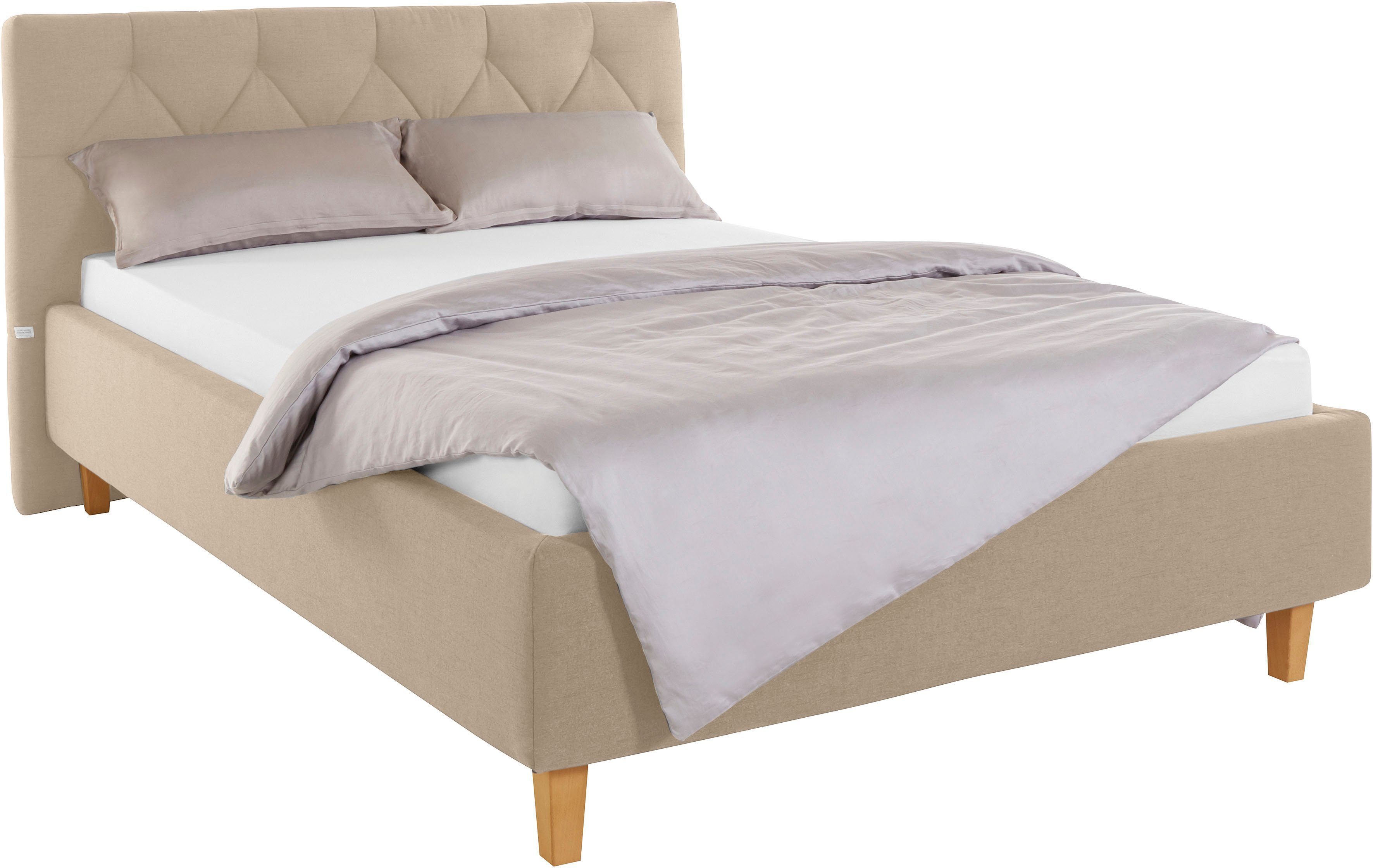 Guido Maria Kretschmer Home&Living Polsterbett Sunley 100, Kreuzsteppung, Kopfteilhöhe 102 cm, ohne oder mit Matratze/Lattenrost