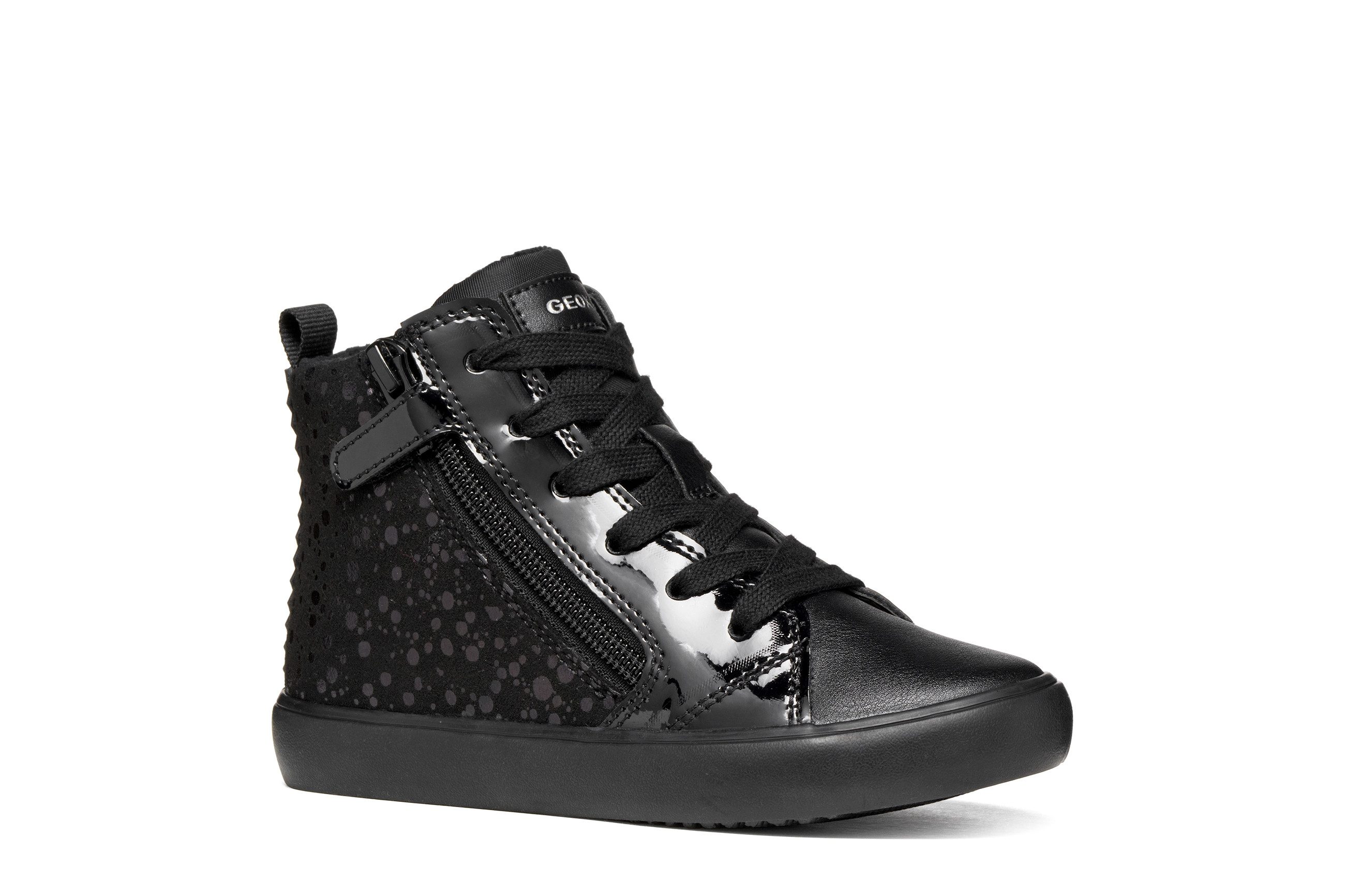 Geox J GISLI GIRL Sneaker Schnürboots in Metallicoptik, Warmfutter, Größenschablone zum Download