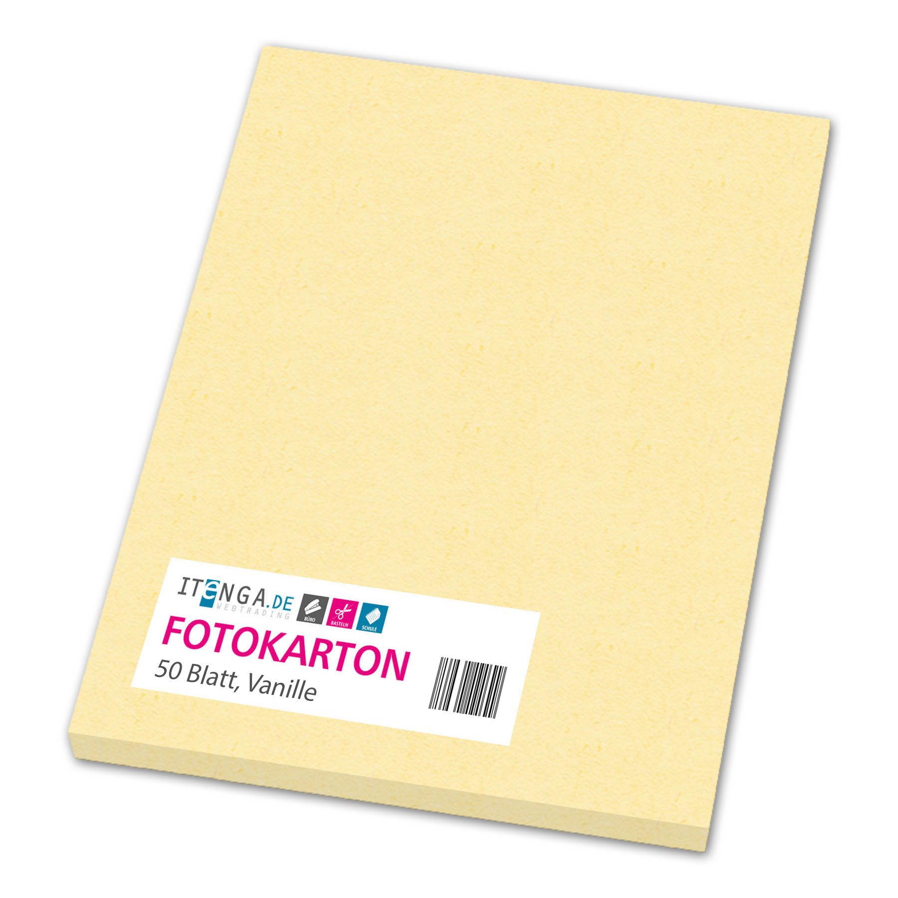 itenga Bastelkartonpapier itenga Fotokarton A4 VANILLE 50 Blatt 300 g/qm