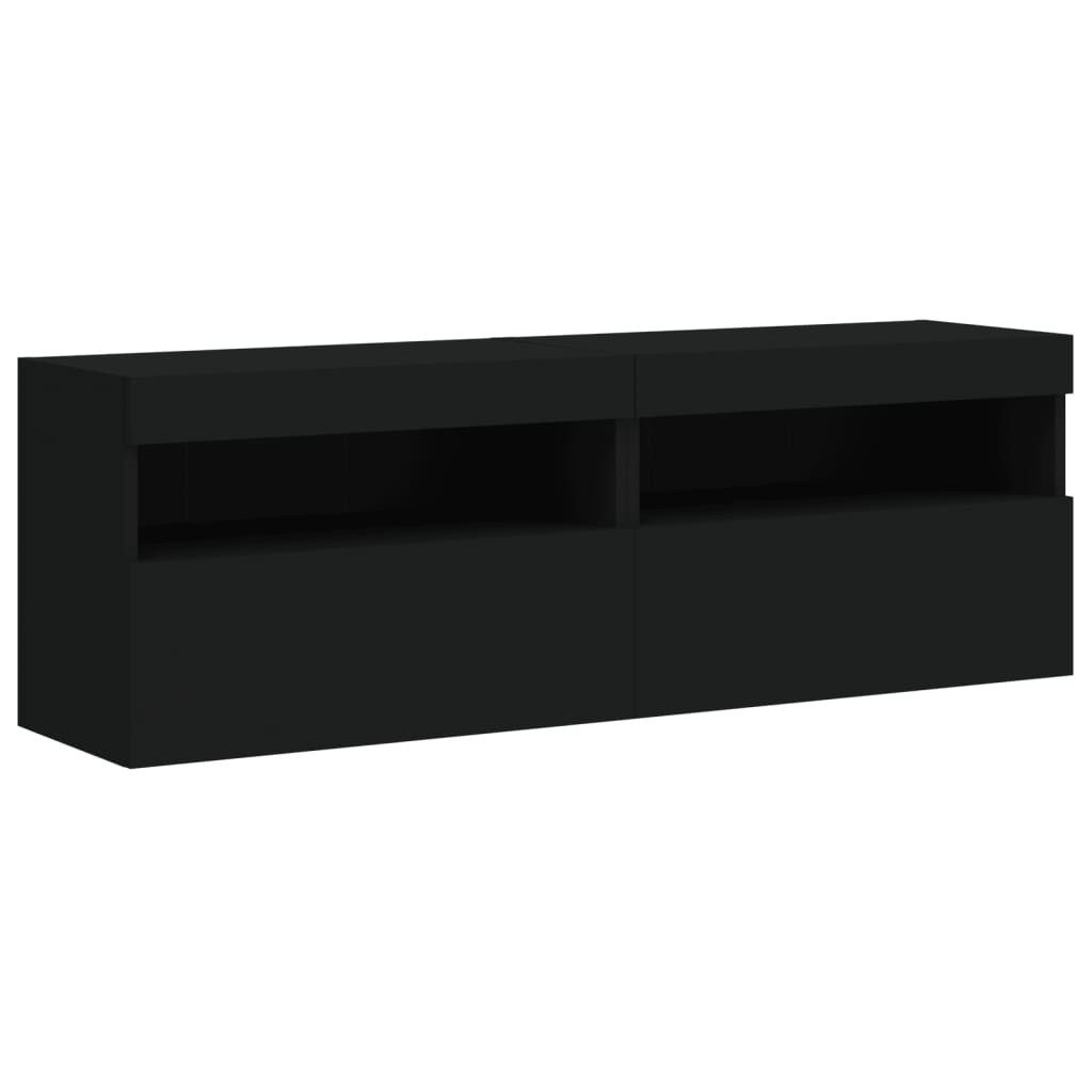 vidaXL TV-Wand TV-Wandschränke mit LED-Leuchten 2 günstig online kaufen