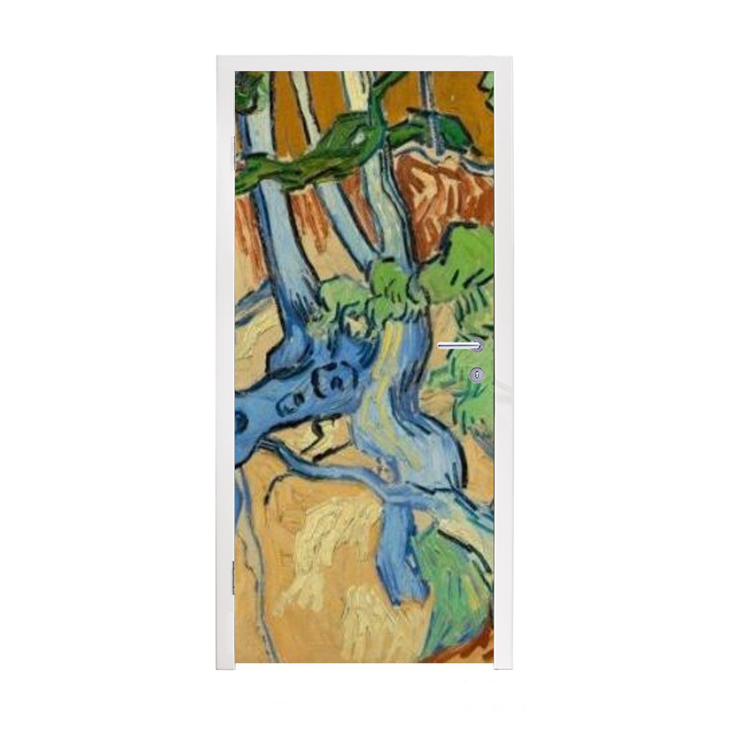 MuchoWow Türtapete Baumwurzeln - Vincent van Gogh, Matt, bedruckt, (1 St), Fototapete für Tür, Türaufkleber, 75x205 cm | Türtapeten