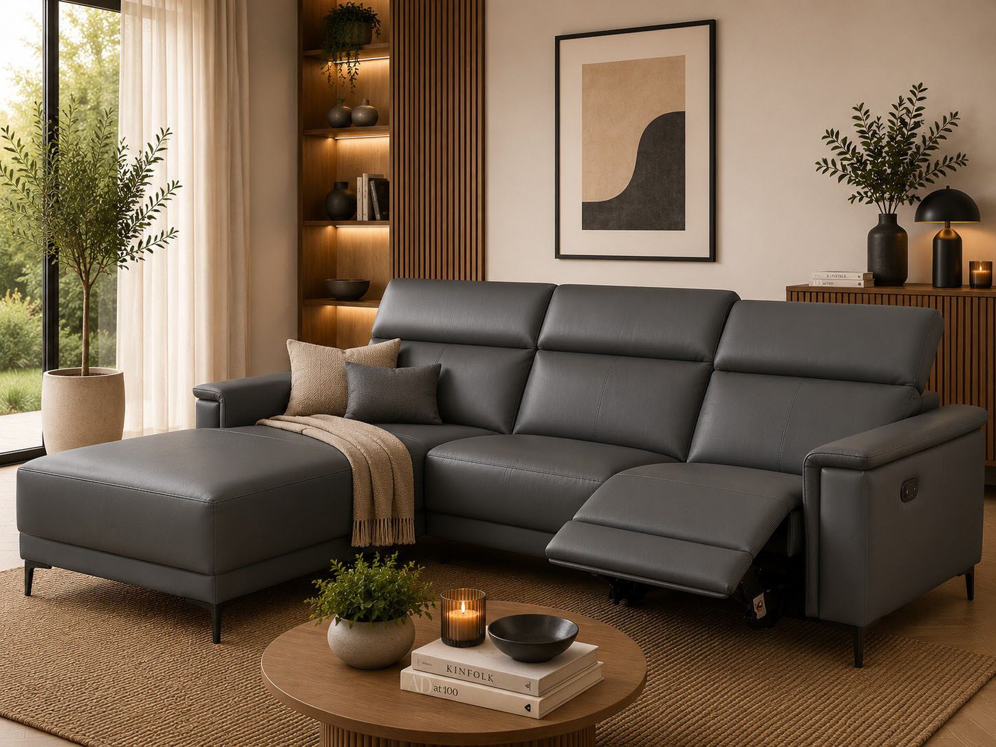 OTTO home Ecksofa LUND, L-Form, 261cm, man. o. elektr. Relaxfunktion (mit USB-A), und Kopfteilverstellung