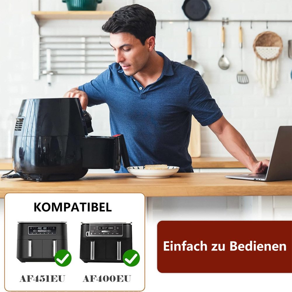 TUWENA Küchenmaschinen Zubehör-Set 2 Stück Silikon Spritzschutz für Ninja AF400 AF451EU, Airfryer Zubehör, 22*17*2.5cm kann bis 230℃ Fettspritzschutz für Ninja AF400EU, AF451EU