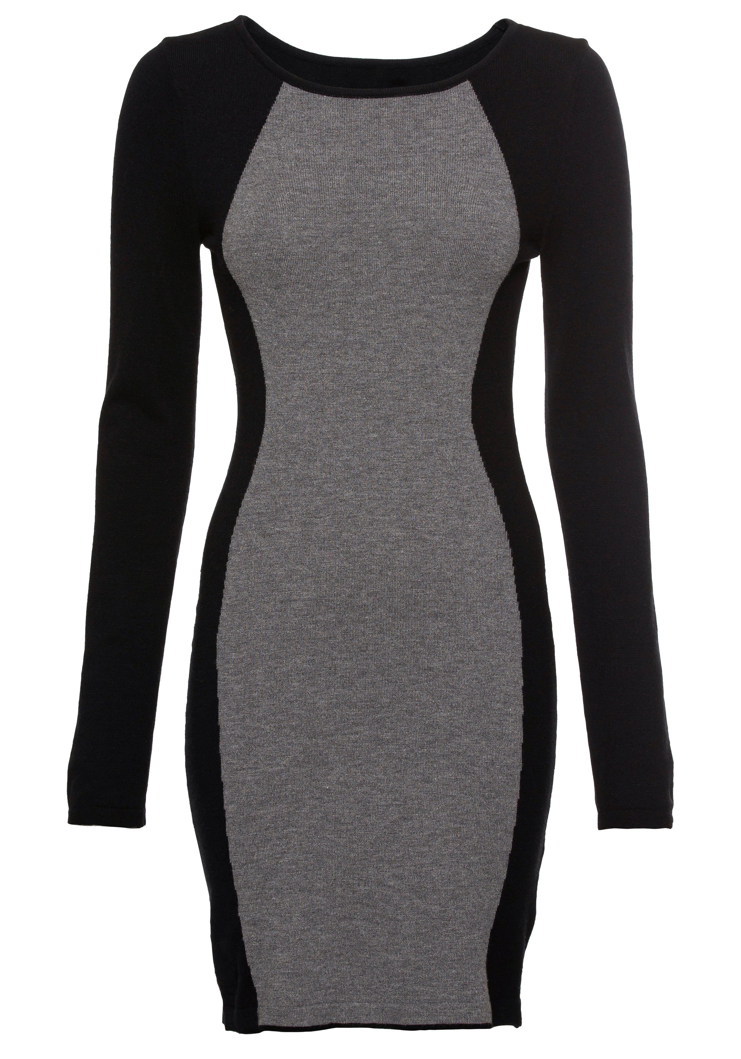 Melrose Strickkleid figurbetonte Mini-Passform im Colour Block Stil