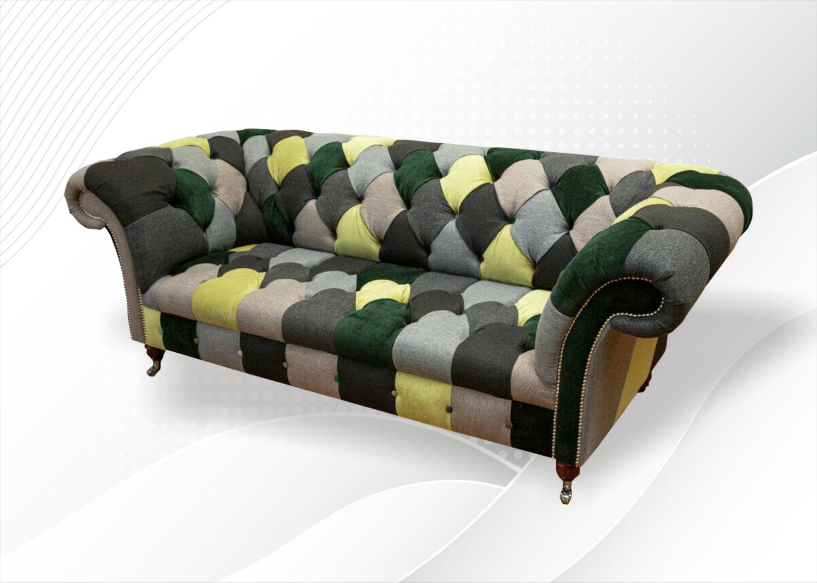in luxus Chesterfield Couch Sofa Dreisitzer, Buntes Polstermöbel Design Europe Chesterfield-Sofa JVmoebel Made