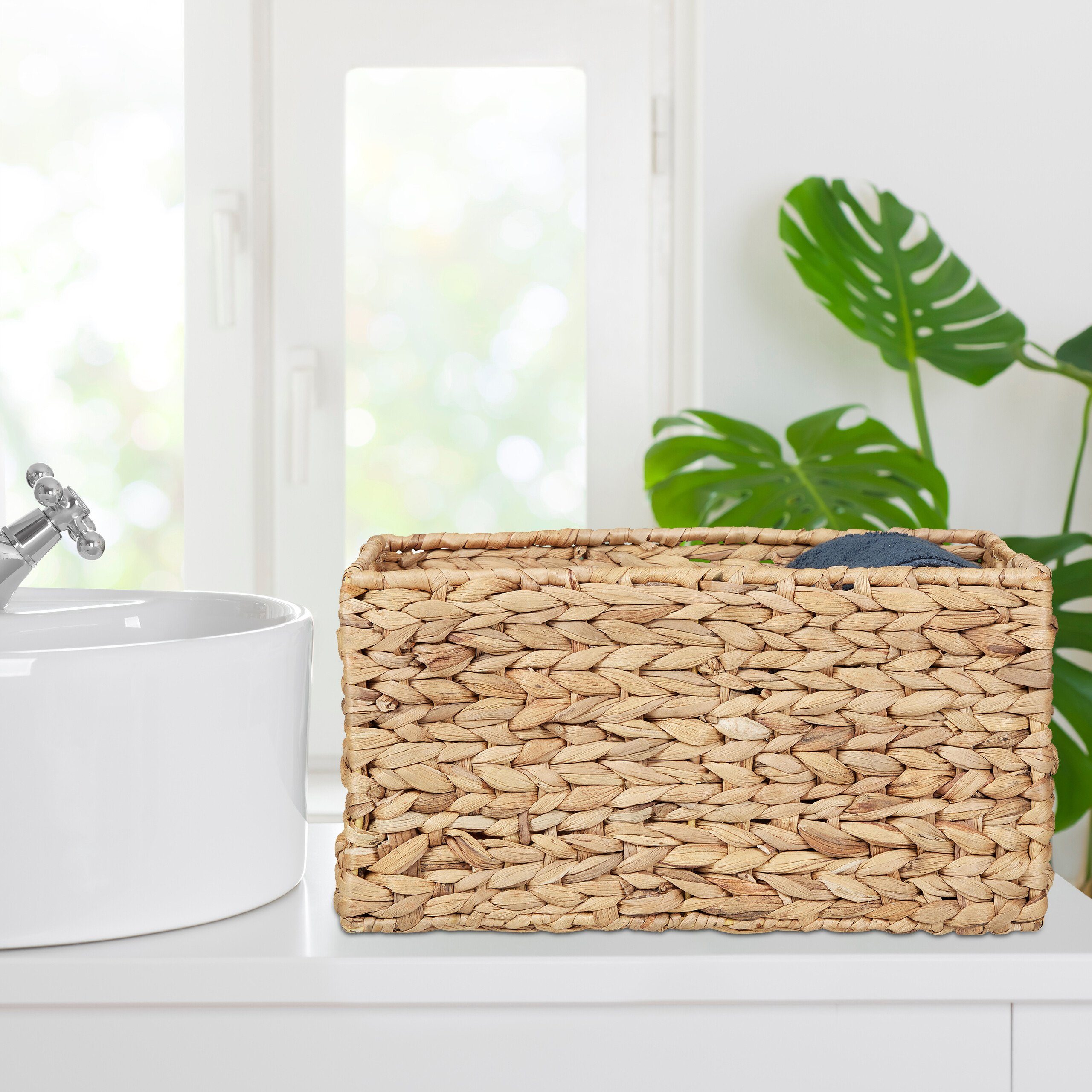 relaxdays Aufbewahrungskorb aus Wasserhyazinthe günstig online kaufen