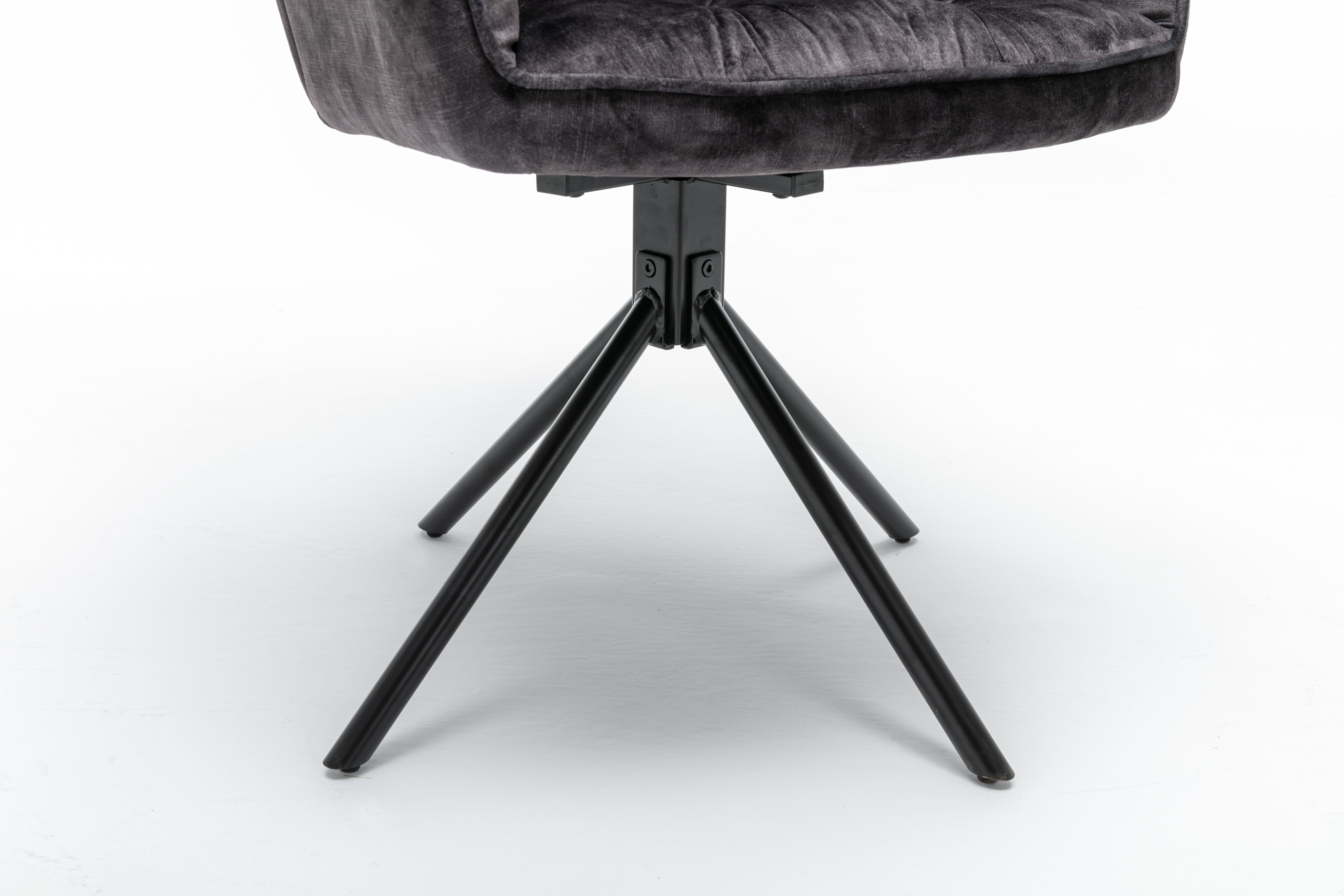 byLIVING Esszimmerstuhl SARINA (2er-Set), 360° aus drehbare Anthrazit in verschiedenen Metall, Sitzschale, Farben Beine