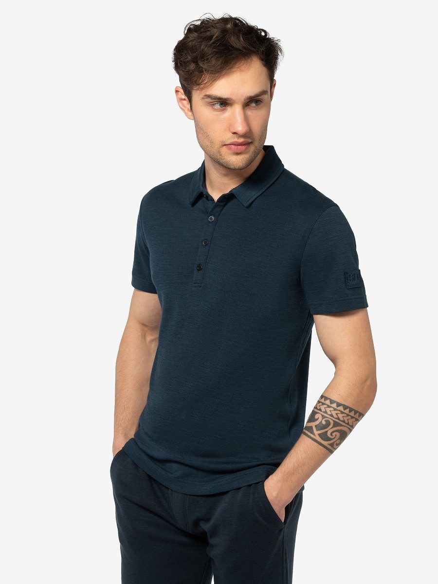 SUPER.NATURAL Poloshirt für Herren, Merino POLO BIO atmungsaktiv, casual