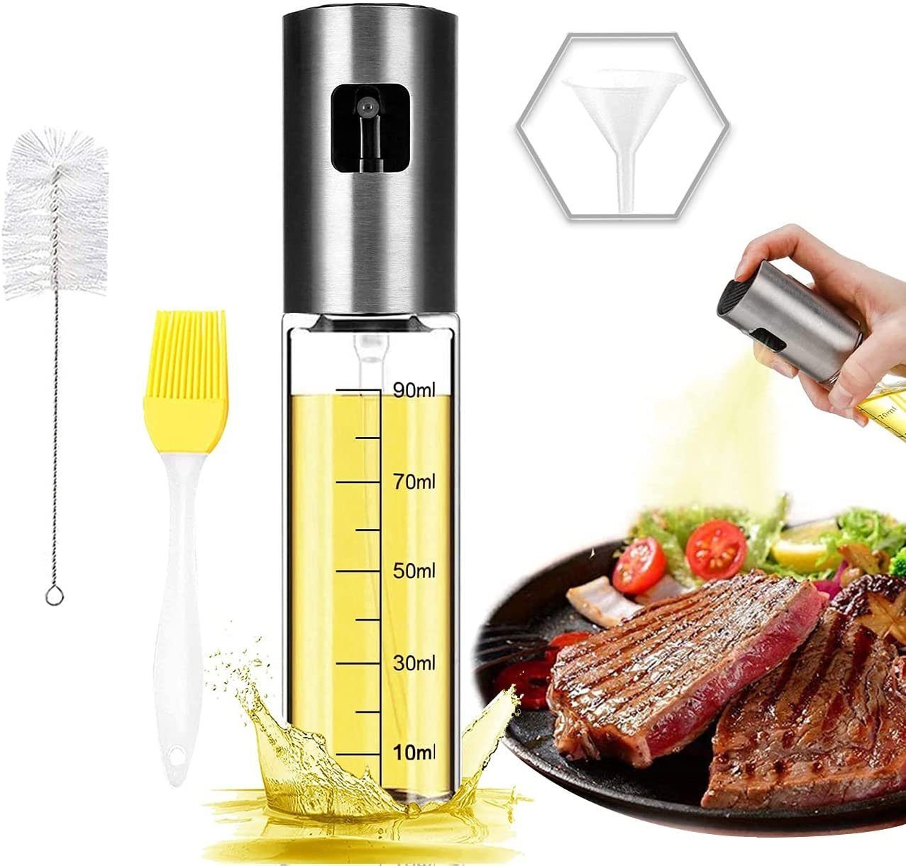 Faizee Möbel Ölspender Öl Sprüher Flasche 100ML Öl Sprühflasche Essig Spritzer Ölspender, (4-tlg)