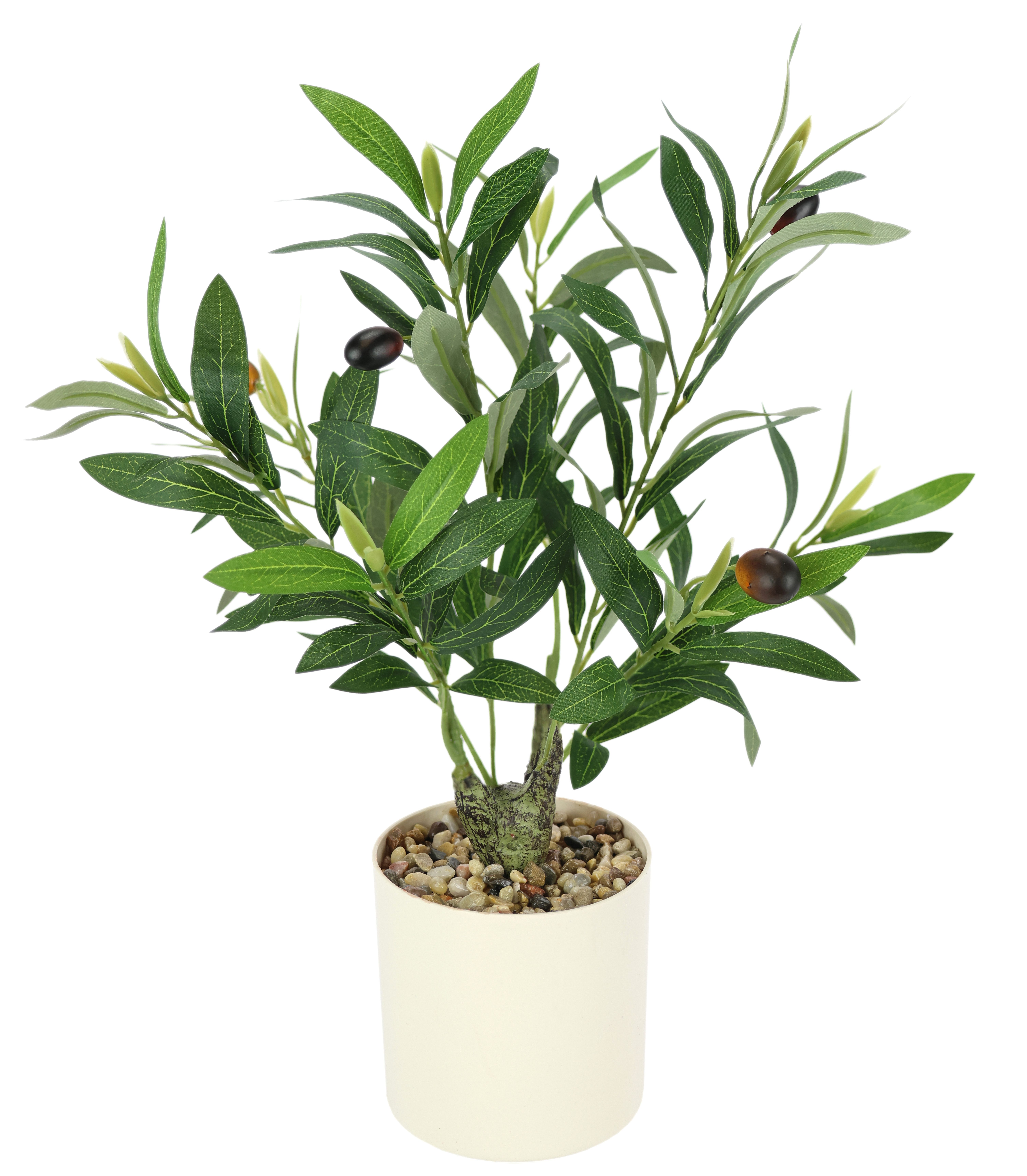 Kunstpflanze Künstlicher Olivenbaum mit schwarzen