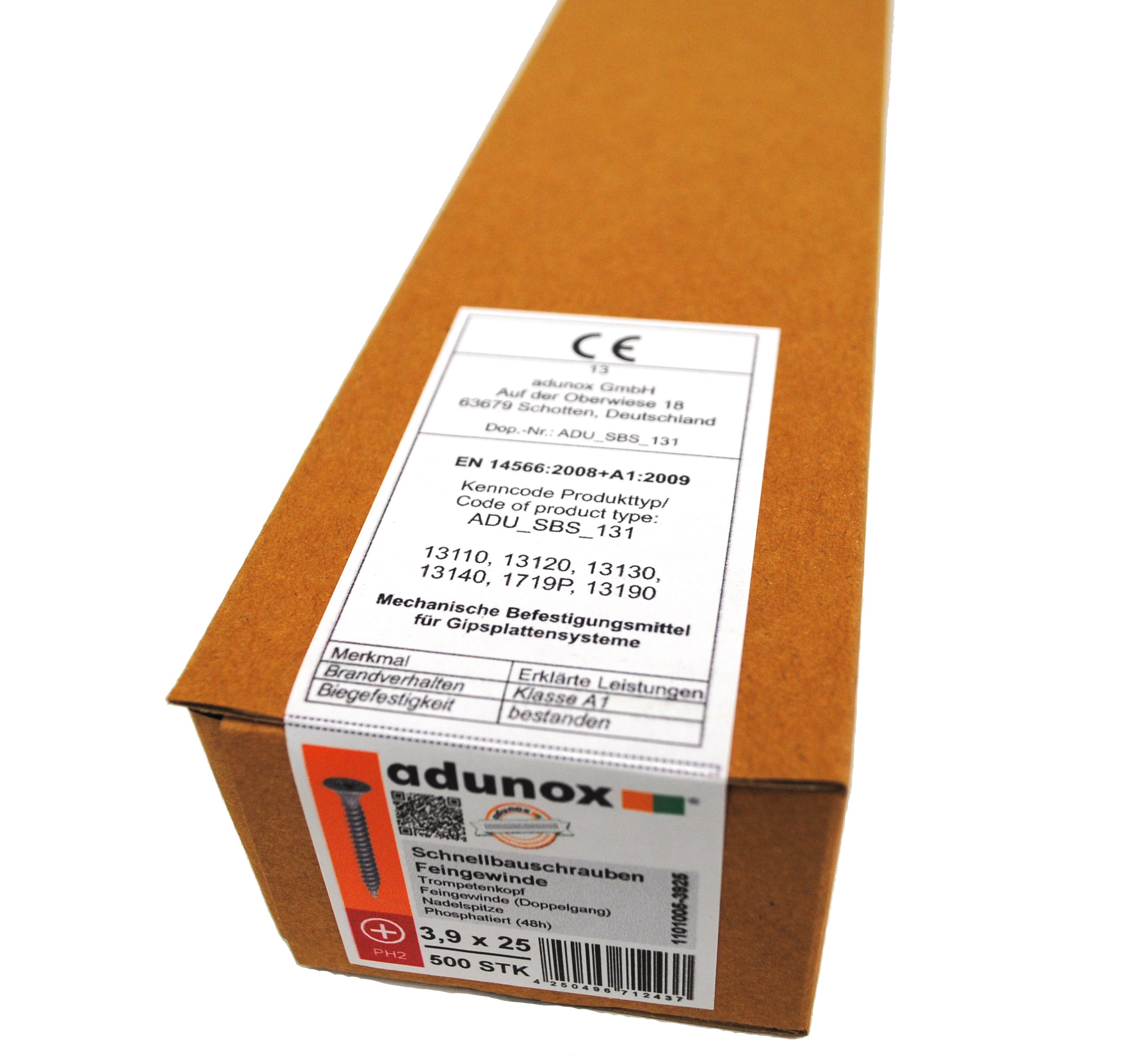 adunox Schnellbauschraube Magazinschrauben Feingewinde phosphatiert PH2, (500 St)