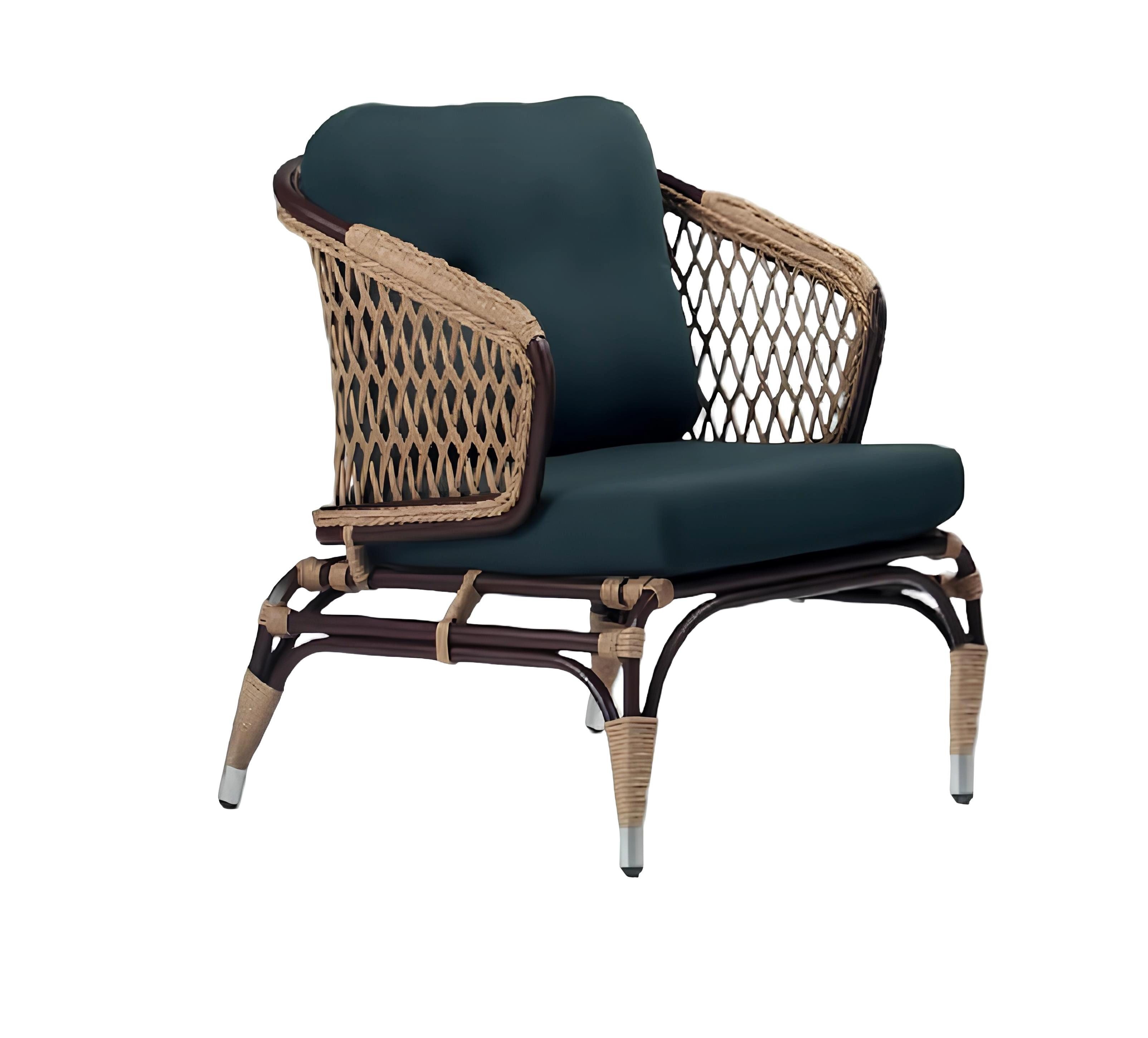 Xlmoebel Кресла Hochwertiger Rattan-Sessel mit grünem Design, luxuriösem Sitzpolster (Sessel), Hergestellt in Europa
