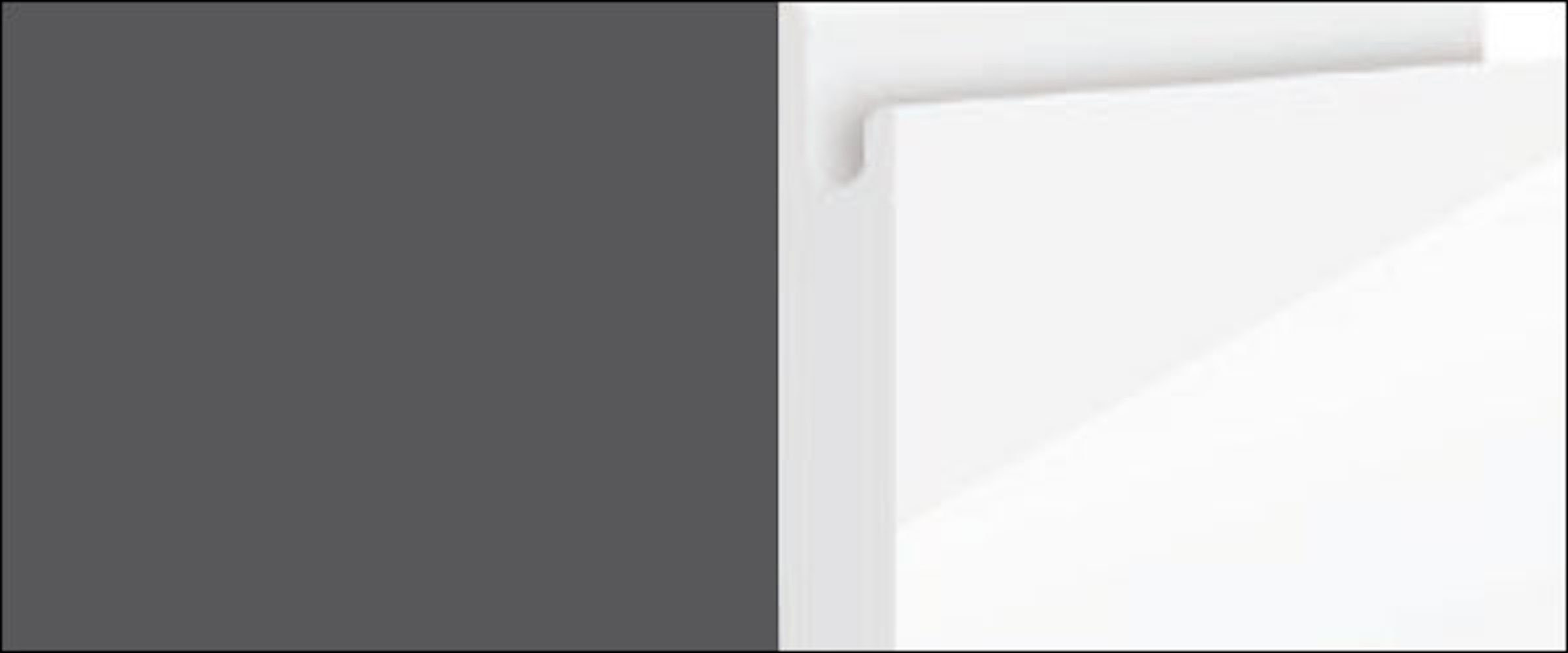 Hochglanz Klapphängeschrank Front- weiß und Acryl Klappe wählbar Avellino Feldmann-Wohnen Korpusfarbe grifflos 60cm mit