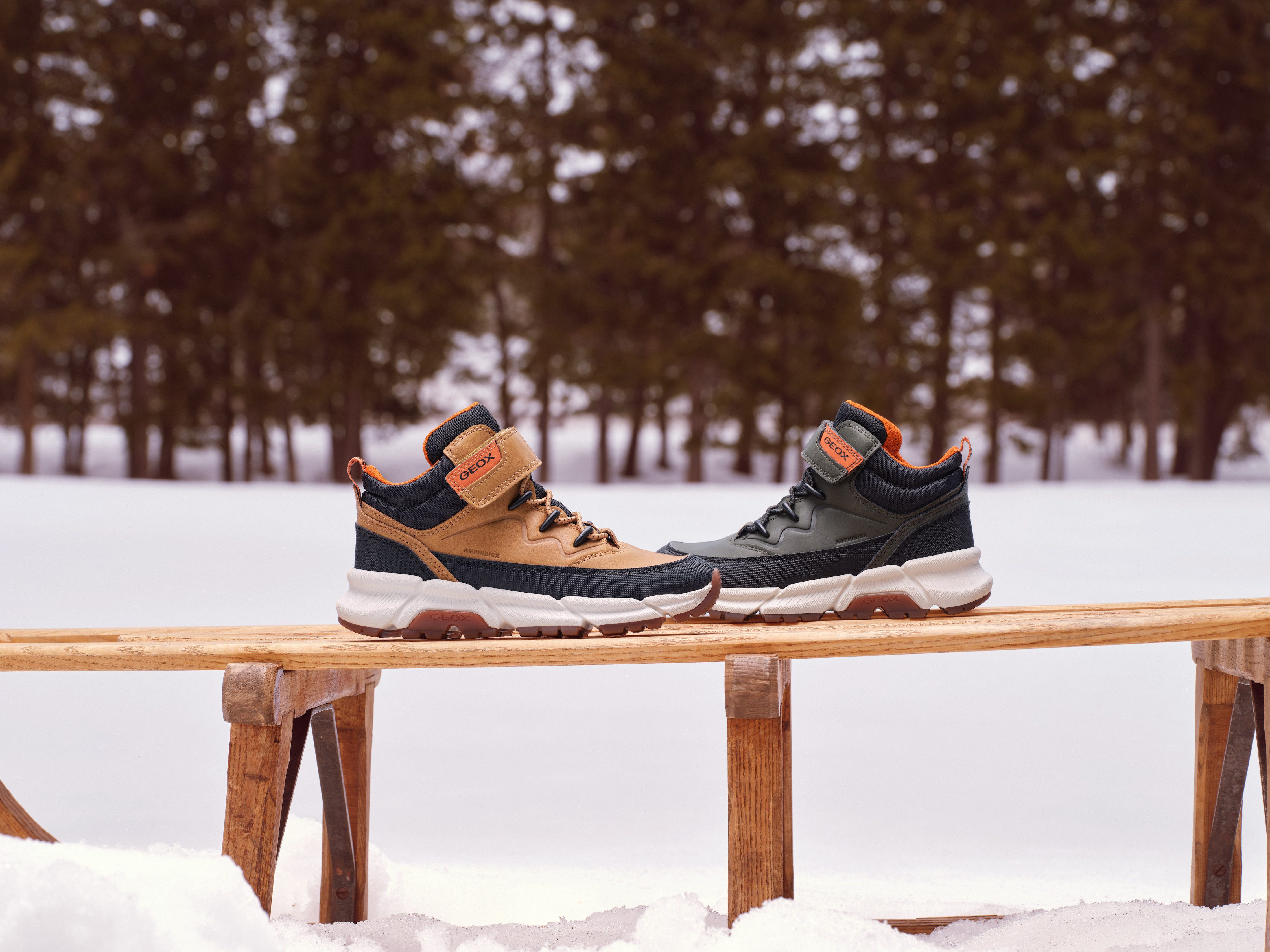 Geox J FLEXYPER PLUS BOY ABX Winterboots Sneaker mit Geox Spezial Membrane, Größenschablone zum Download