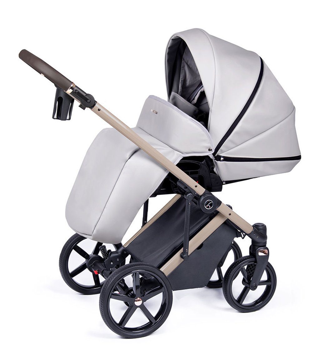 Hellgrau - Fado Designs babies-on-wheels Eco Teile 1 in beige 2 - 21 in = Gestell Kinderwagen-Set Kombi-Kinderwagen 14