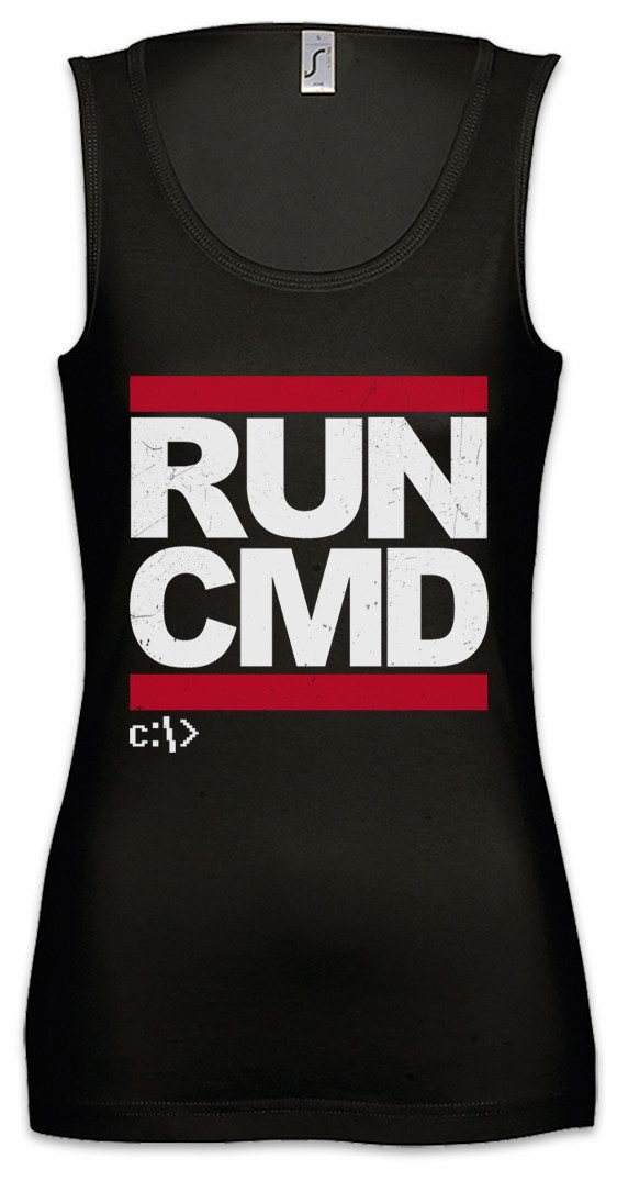 Tanktop RUN CMD Ärmelloses Damen T-Shirt Hacker Computer Science Programmierer