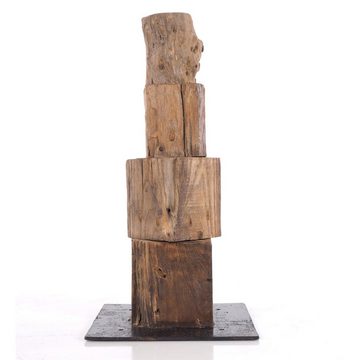 DESIGN DELIGHTS Skulptur DEKO HOLZ FIGUR "TOWER 4", Teak / Mahagoni, 40x20 cm (HxB), Skulptur