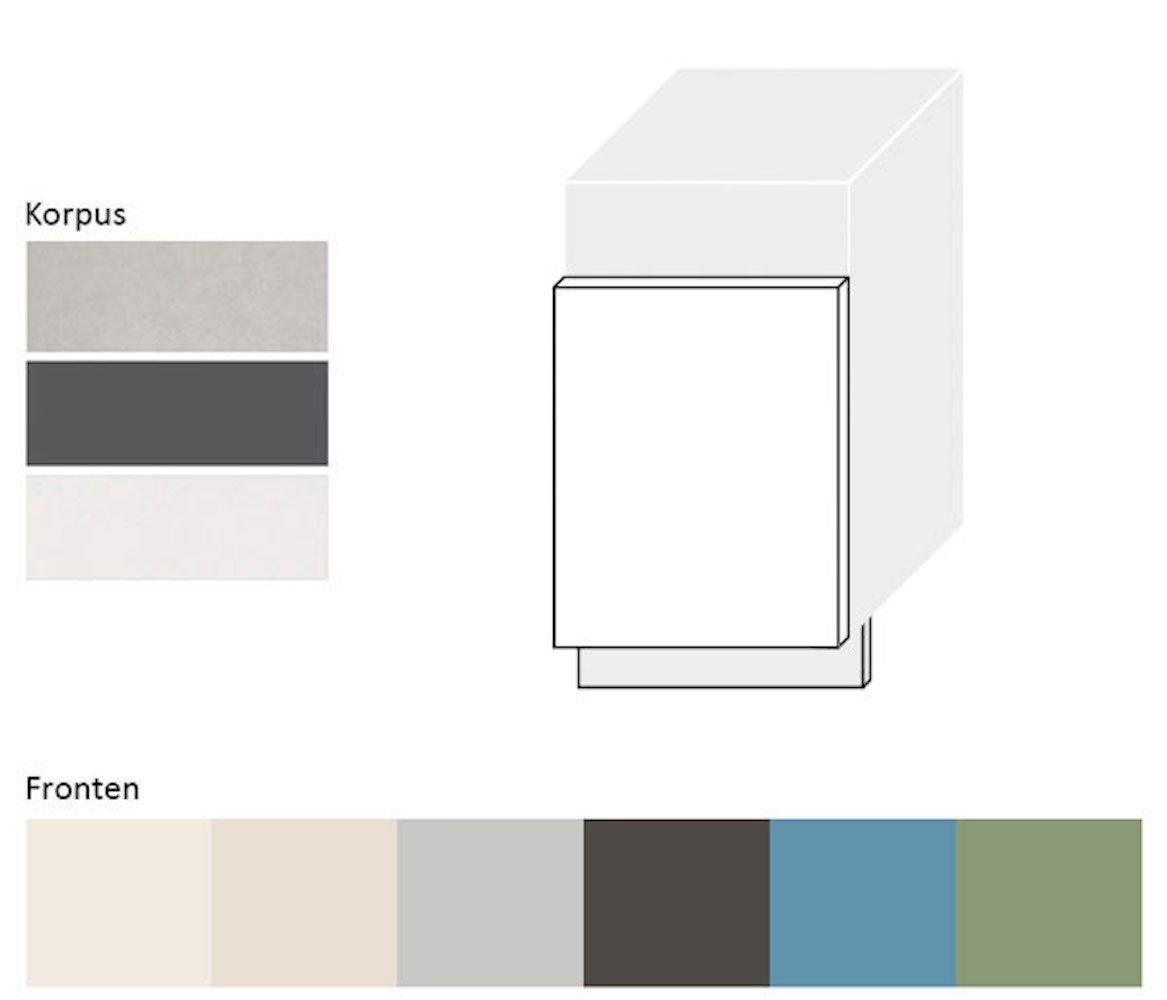 Feldmann-Wohnen Sockelblende Front- cremeweiß RAL 9001 Sockelfarbe wählbar teilintegriert Amaro, und matt 45cm