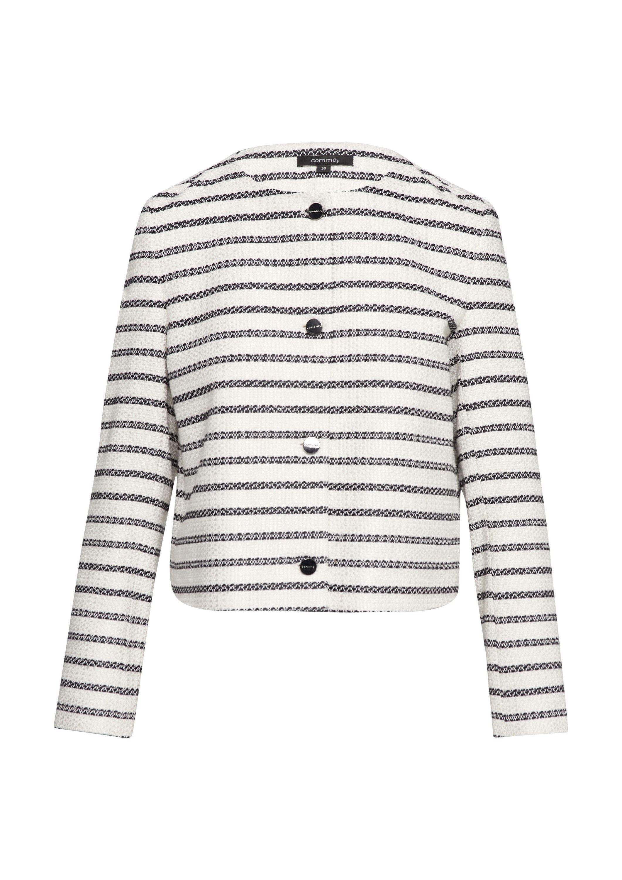 comma Jackenblazer Indoor-Jacke Bouclé-Jacke mit Knopfleiste günstig online kaufen