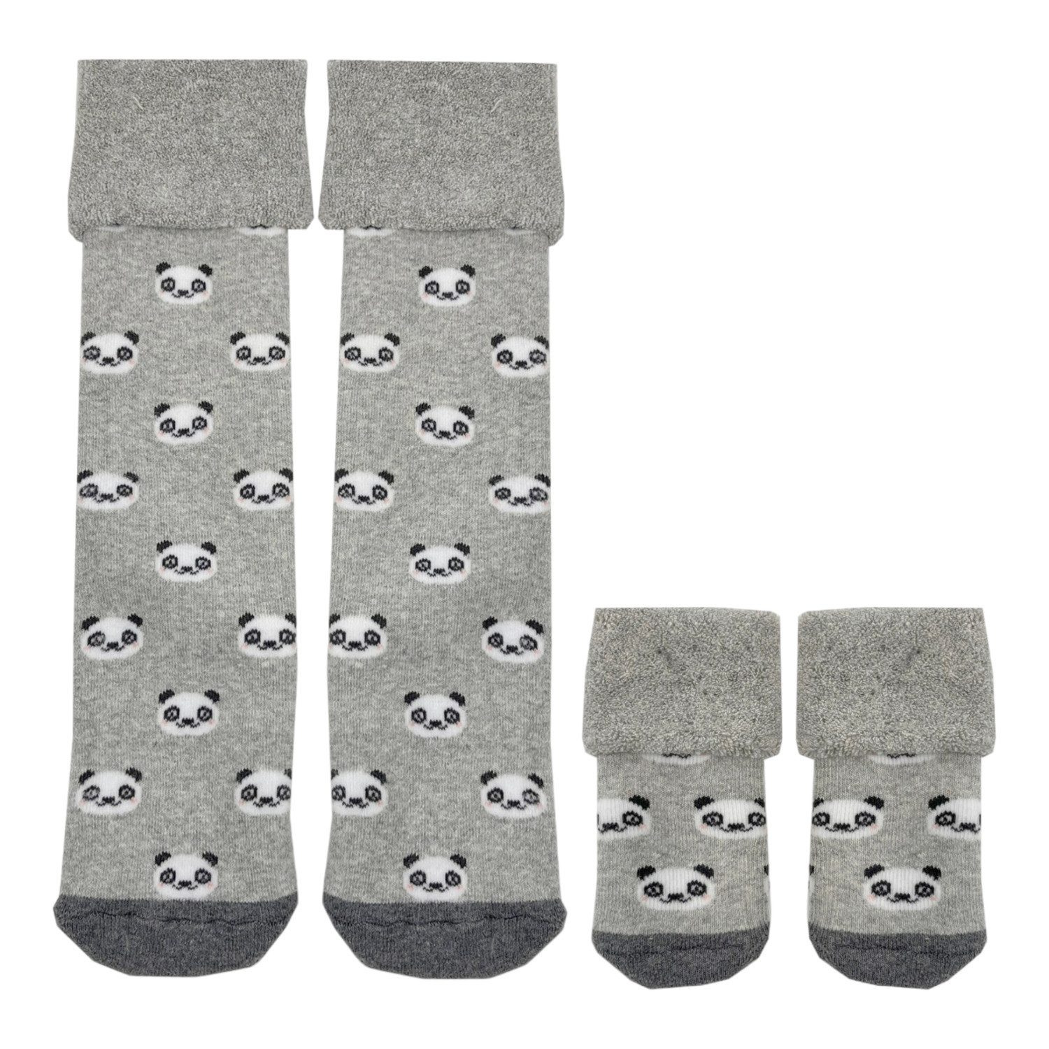 Cucamelon Freizeitsocken Panda Socken Cucamelon Kuschelsocken für Mama und Baby in 38 40 (2