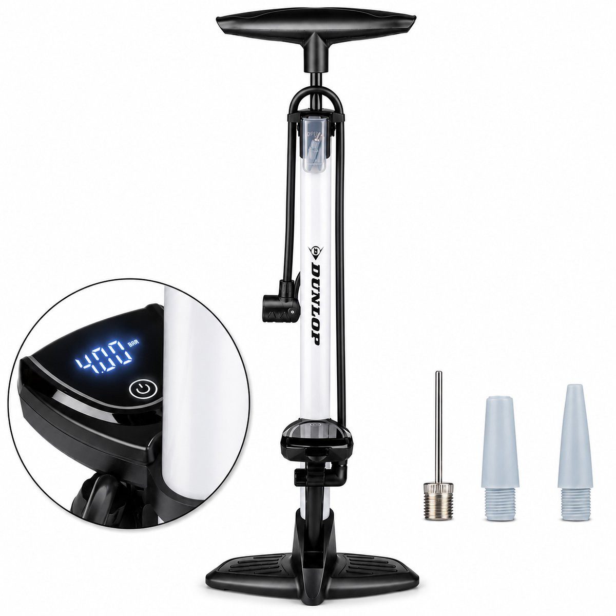 Dunlop Fahrradpumpe Dunlop Digitale Fahrradpumpe mit Digitalem Manometer