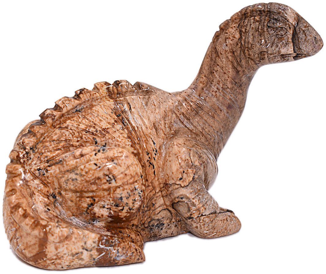 Firetti Tierfigur Schmuck Geschenk Dekofigur Farbstein Edelstein Dinosaurier Jaspis (1 St), Perfekt zu jedem Anlass - Geburtstag, Weihnachten!