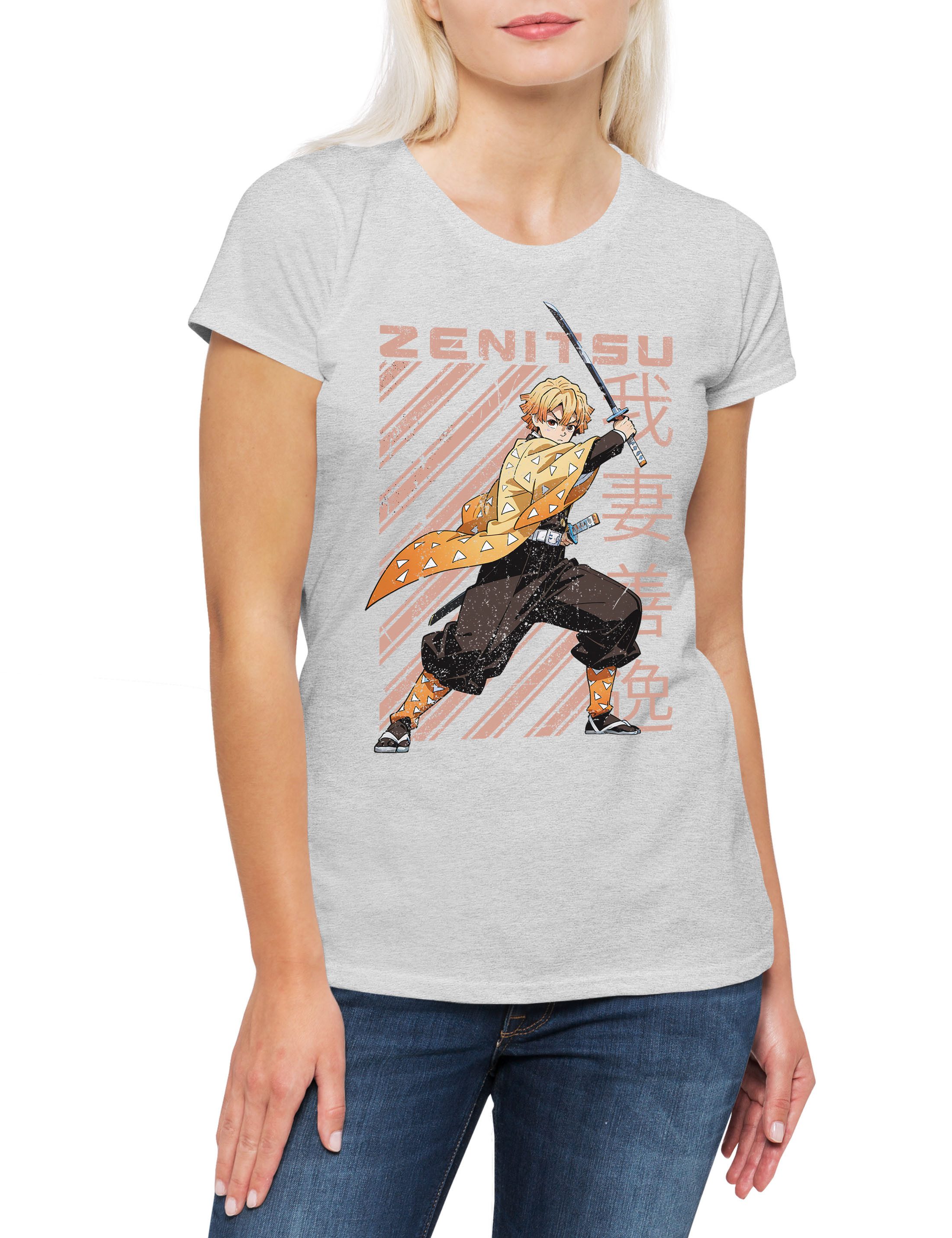 Print-Shirt Zenitsu Katana Damen T-Shirt Demon Kamado Nezuko Anime Slayer Zenitsu