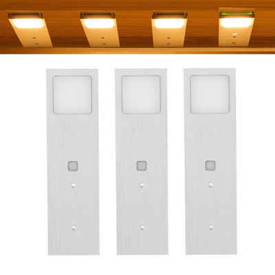 LETGOSPT LED Unterbauleuchte LED Unterbauleuchte 5W, Super dünn und Aluminiumkörper mit Schalter, LED fest integriert, Warmweiß, Aluminium Einbaustrahler Einbauspot, Möbelleuchte Küche Möbel Set