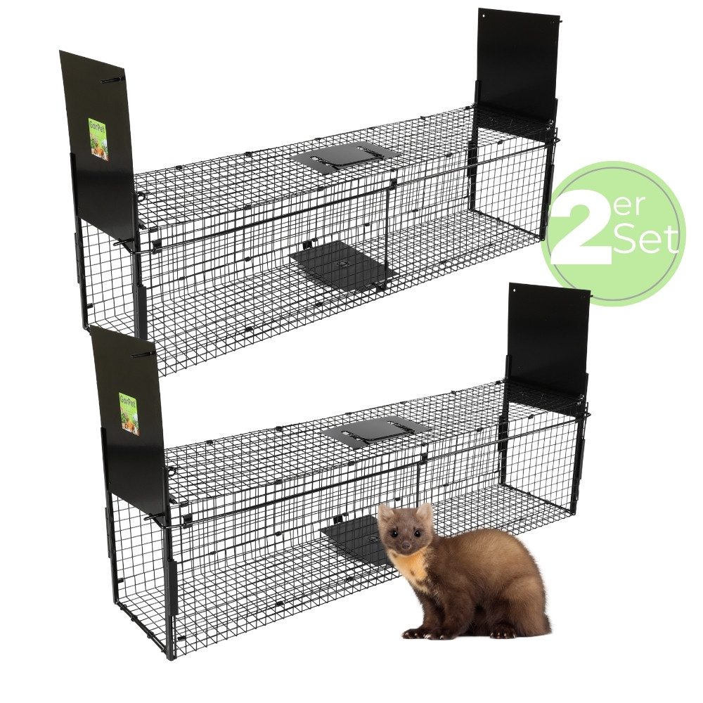 GarPet Lebendfalle 2x Lebendfalle Doppeltür Lebende Marder Fuchsfalle Waschbär Falle 100