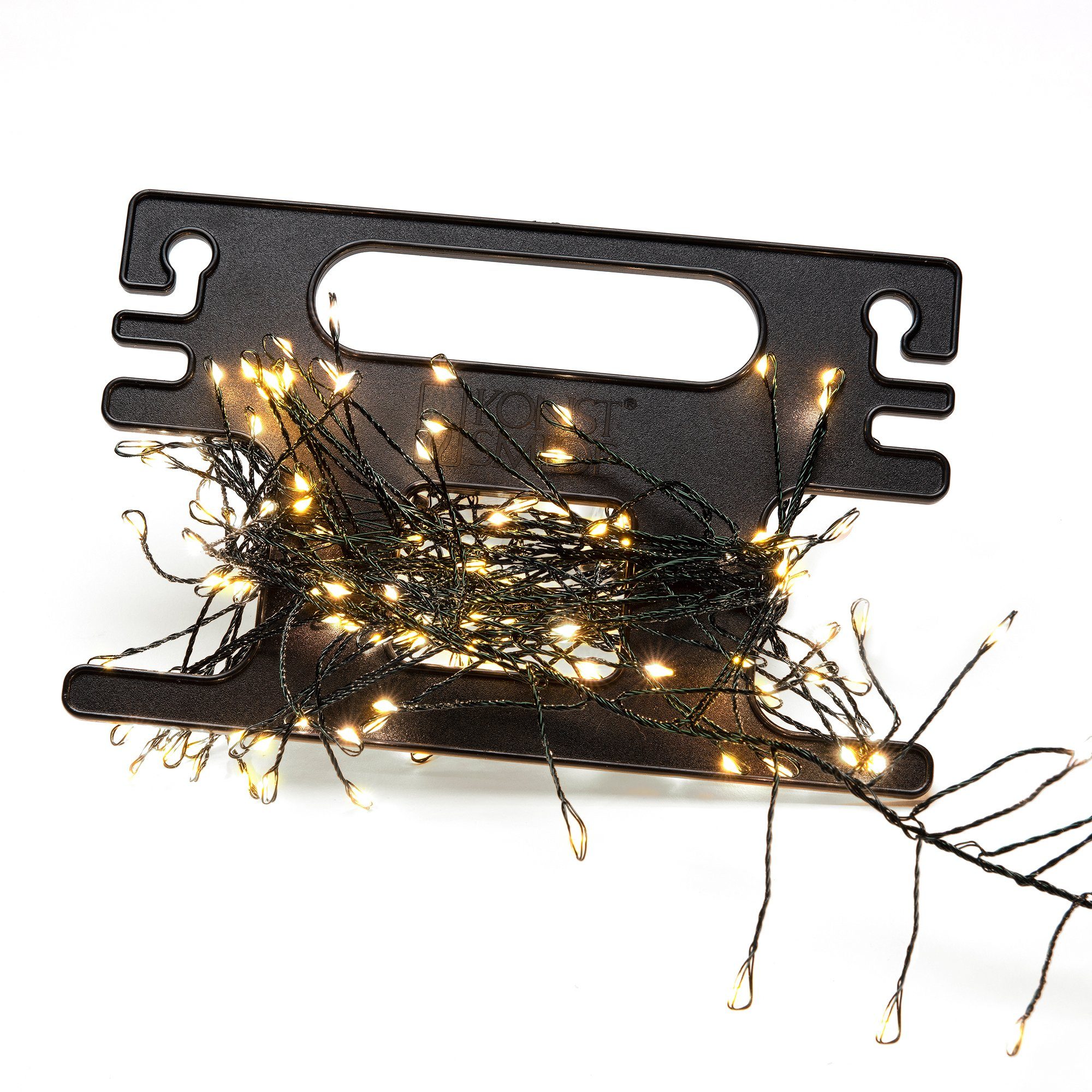 Büschellichterkette LED Micro aussen, 200-flammig, LED-Lichterkette mit Cluster, KONSTSMIDE Weihnachtsdeko Aufroller