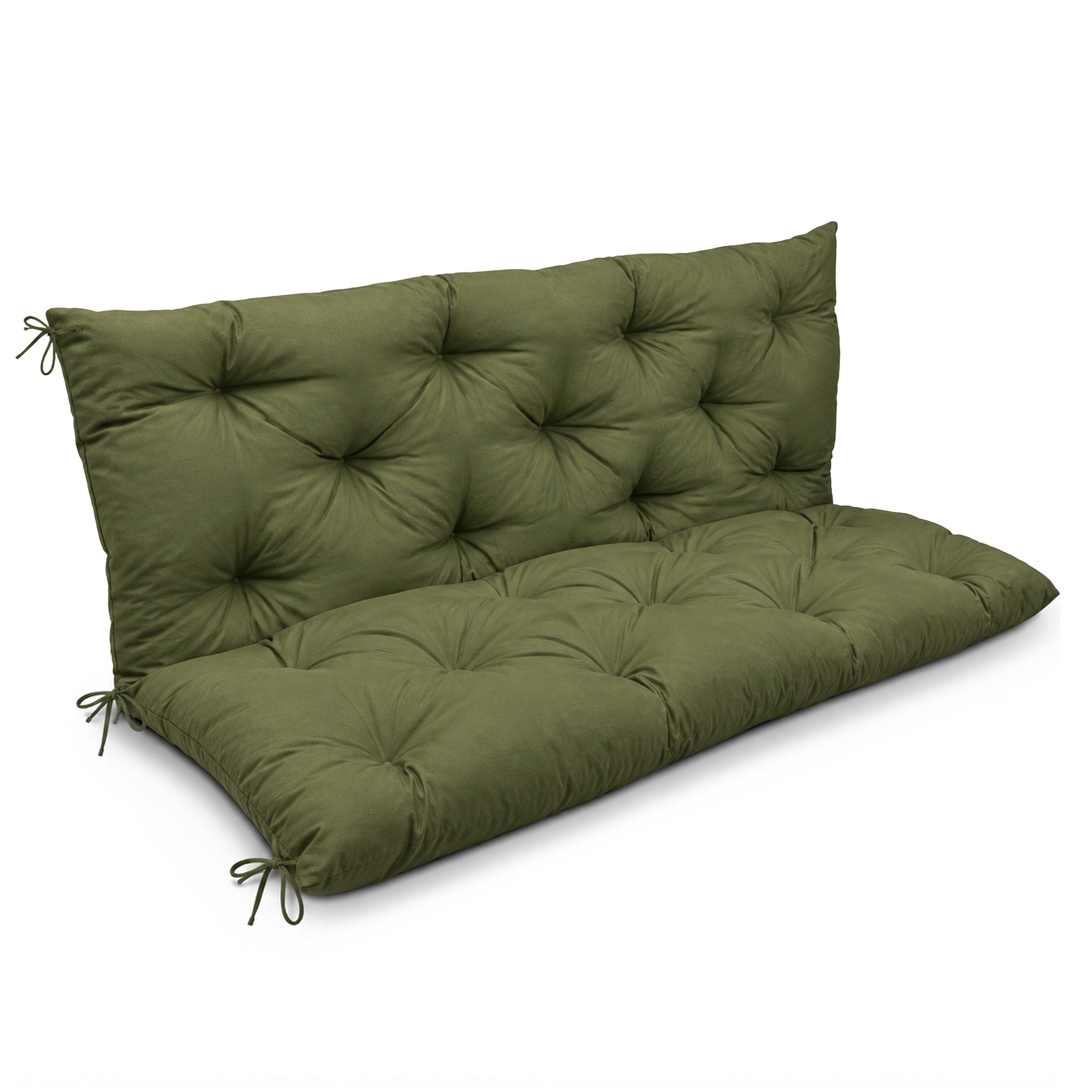 Beautissu Bankauflage Bankauflage Flair BR Olivegrün, 100x50x50cm, Sitzkissen für Gartenbank, Bankpolster Outdoor & Hollywoodschaukel