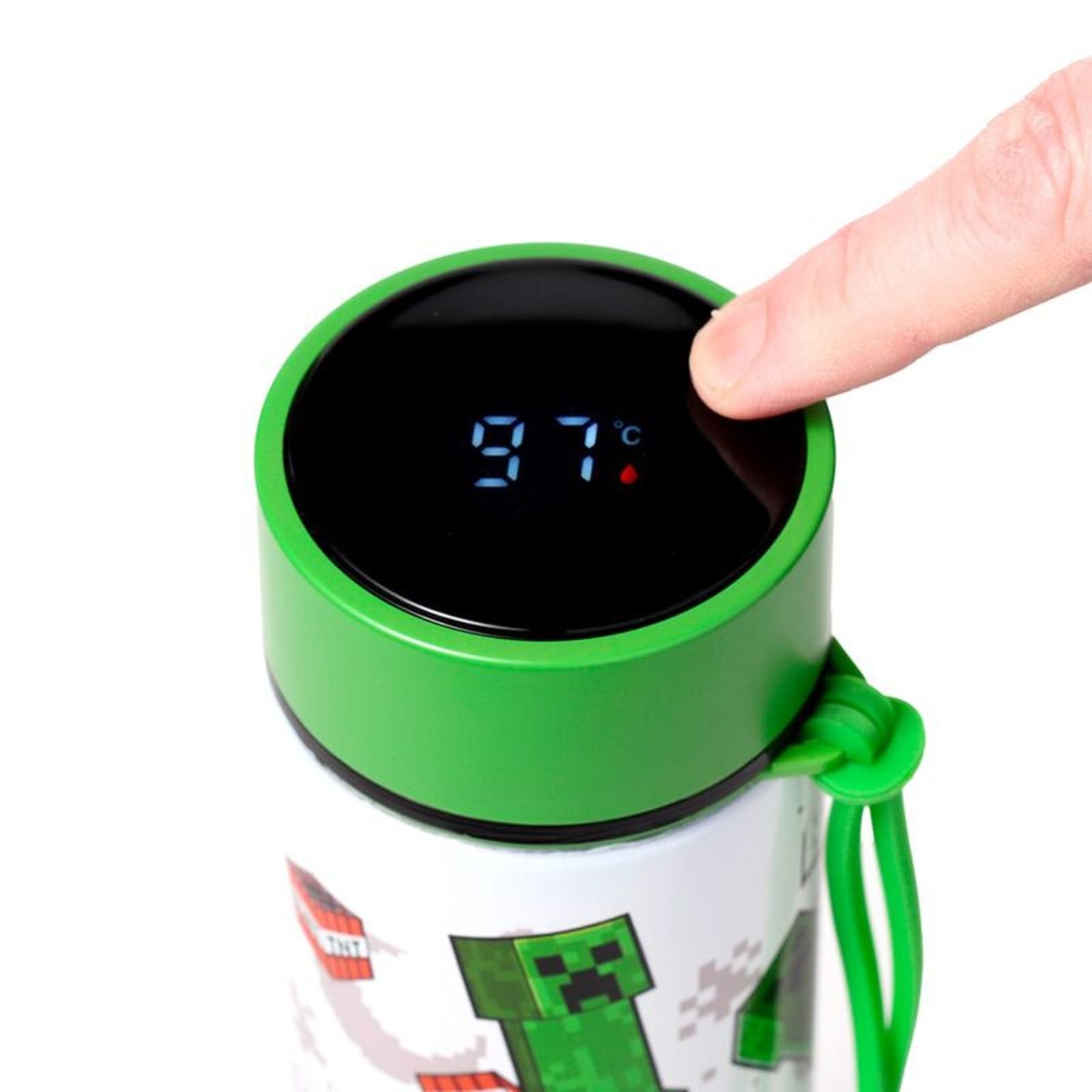 Puckator Trinkflasche Isolierflasche mit Digital-Thermometer, 450 ml