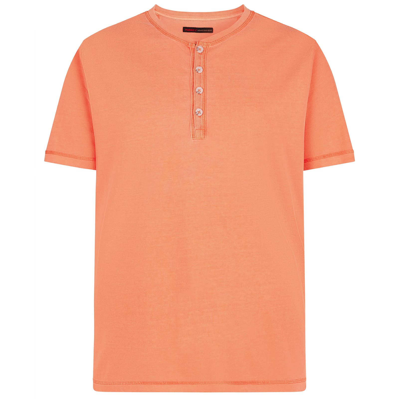 Paddock's Rundhalsshirt Große Größen Herren Langarmshirt Henley Brusttasche dunkeloliv