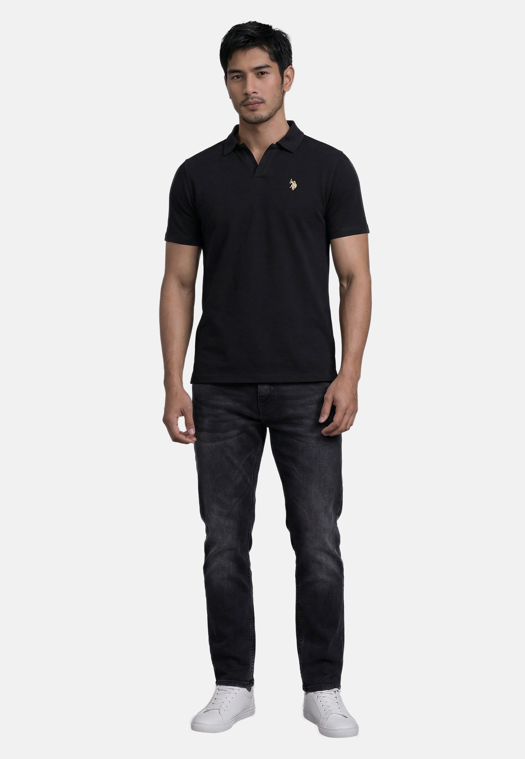 U.S. Polo Assn. Poloshirt USAAce - Herren Shirt aus Baumwolle mit offenem Kragen Modernes Polo Shirt mit offenem Kragen und Logostickerei