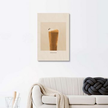 Posterlounge Holzbild Maarten Léon, Die große Belohnung, Wohnzimmer Modern Illustration